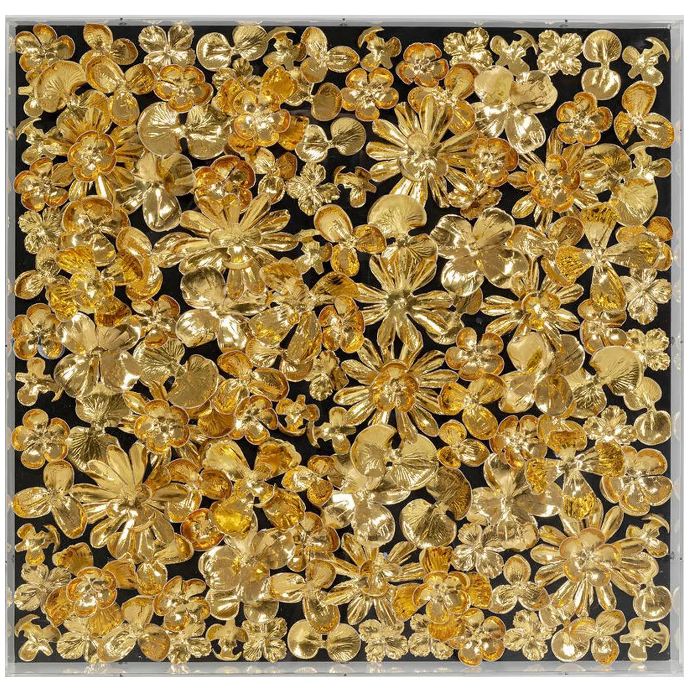 Deko Rahmen Flower Gold
