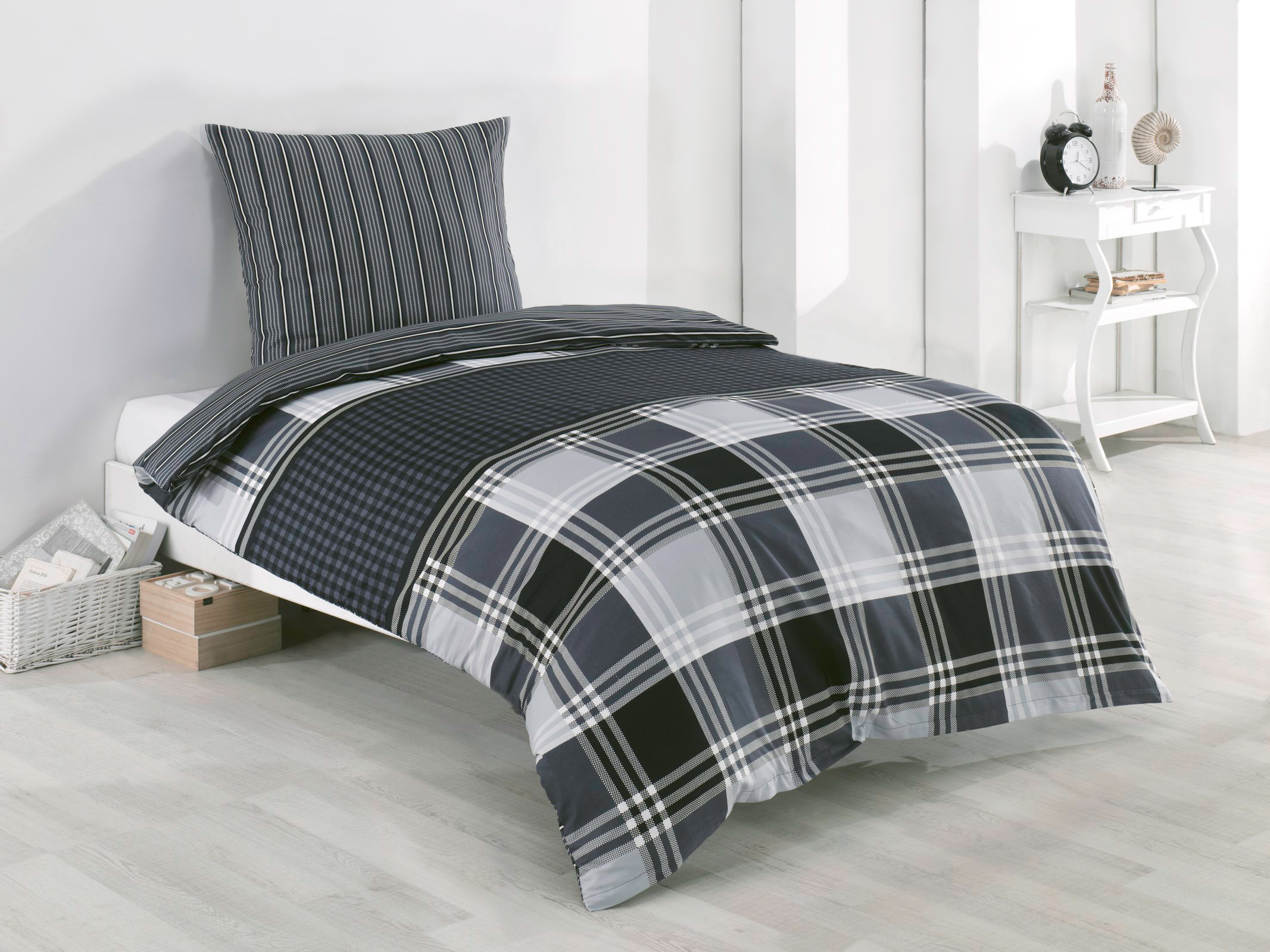 trio tischleuchte DIVA 1xE27 20x26cm sw m Lampenschirm