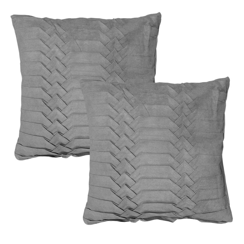 Lot de 2 coussins décoratifs gris au motif doré 45 x 45 cm CASSIA