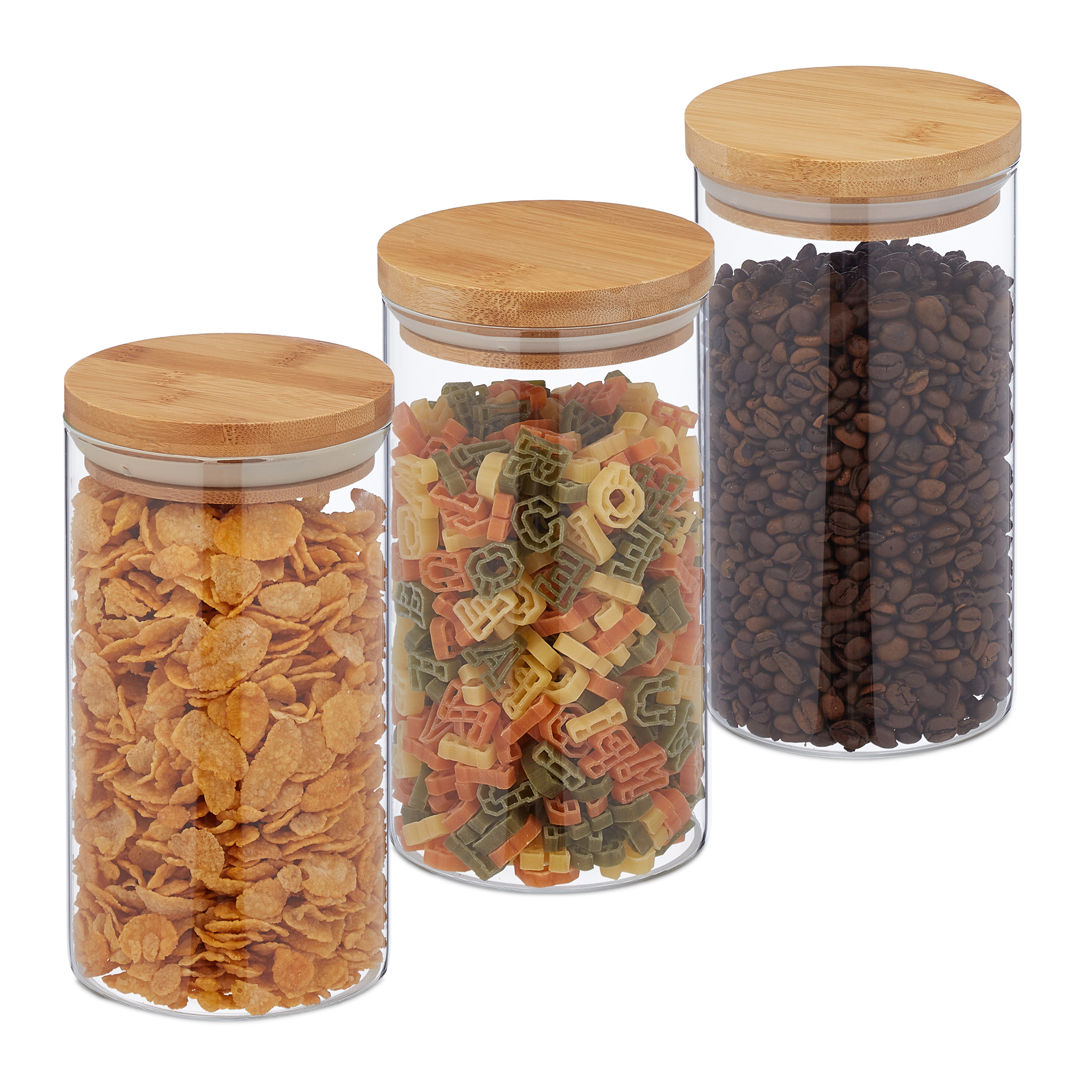 Lot De 4 Bocaux En Verre Transparent – Avec Couvercles, D'occasion