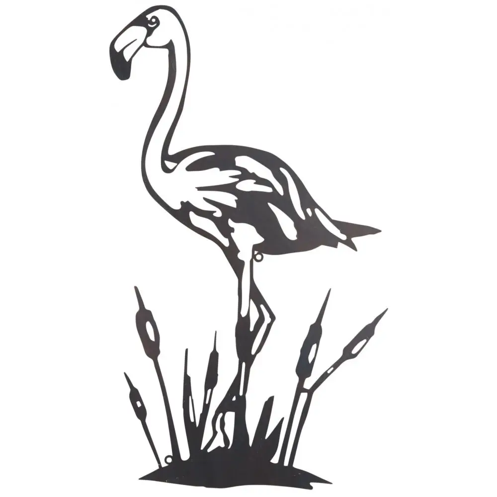 Flamingo-Wandfigur aus Metall