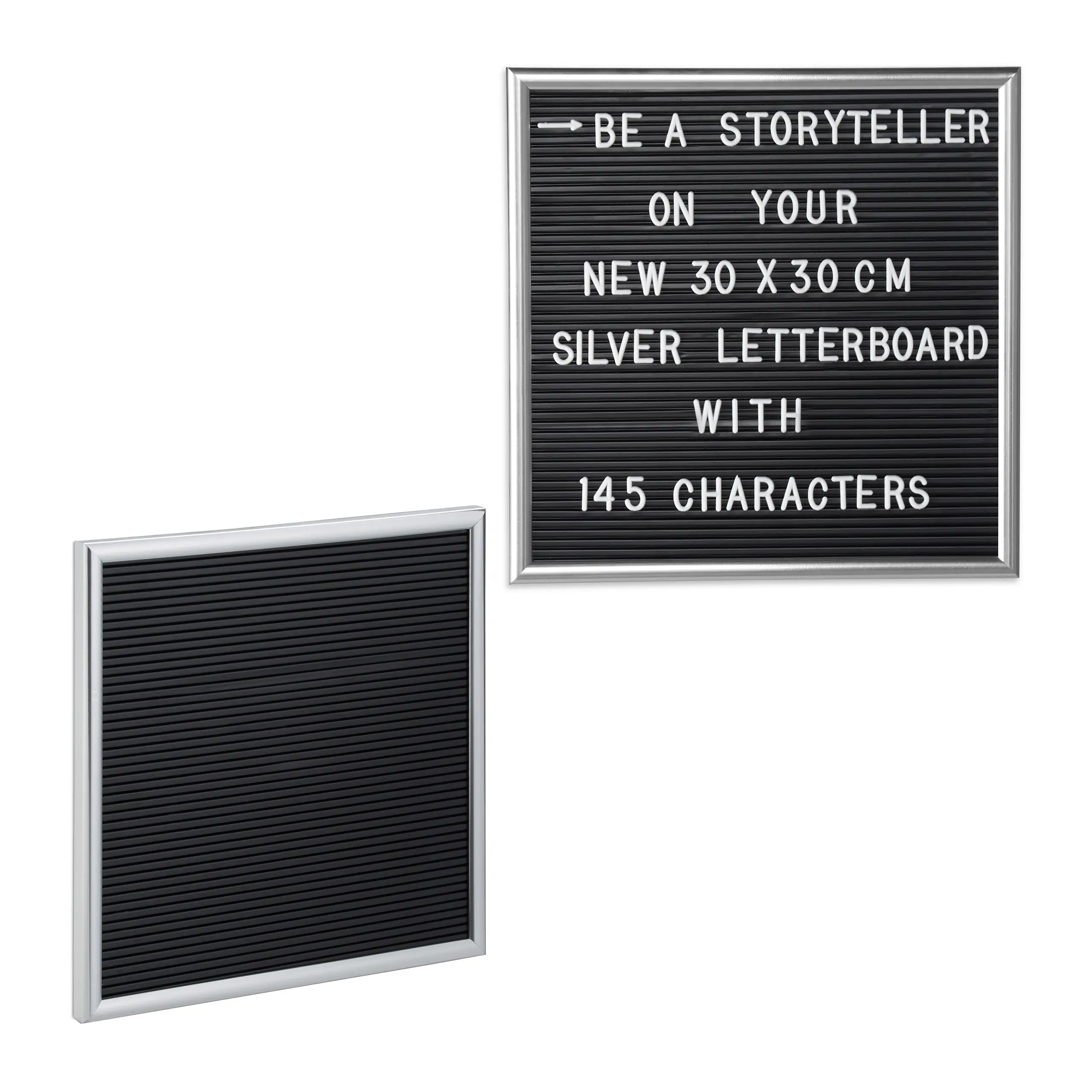 2 x Letterboard 30 cm x 30 silber