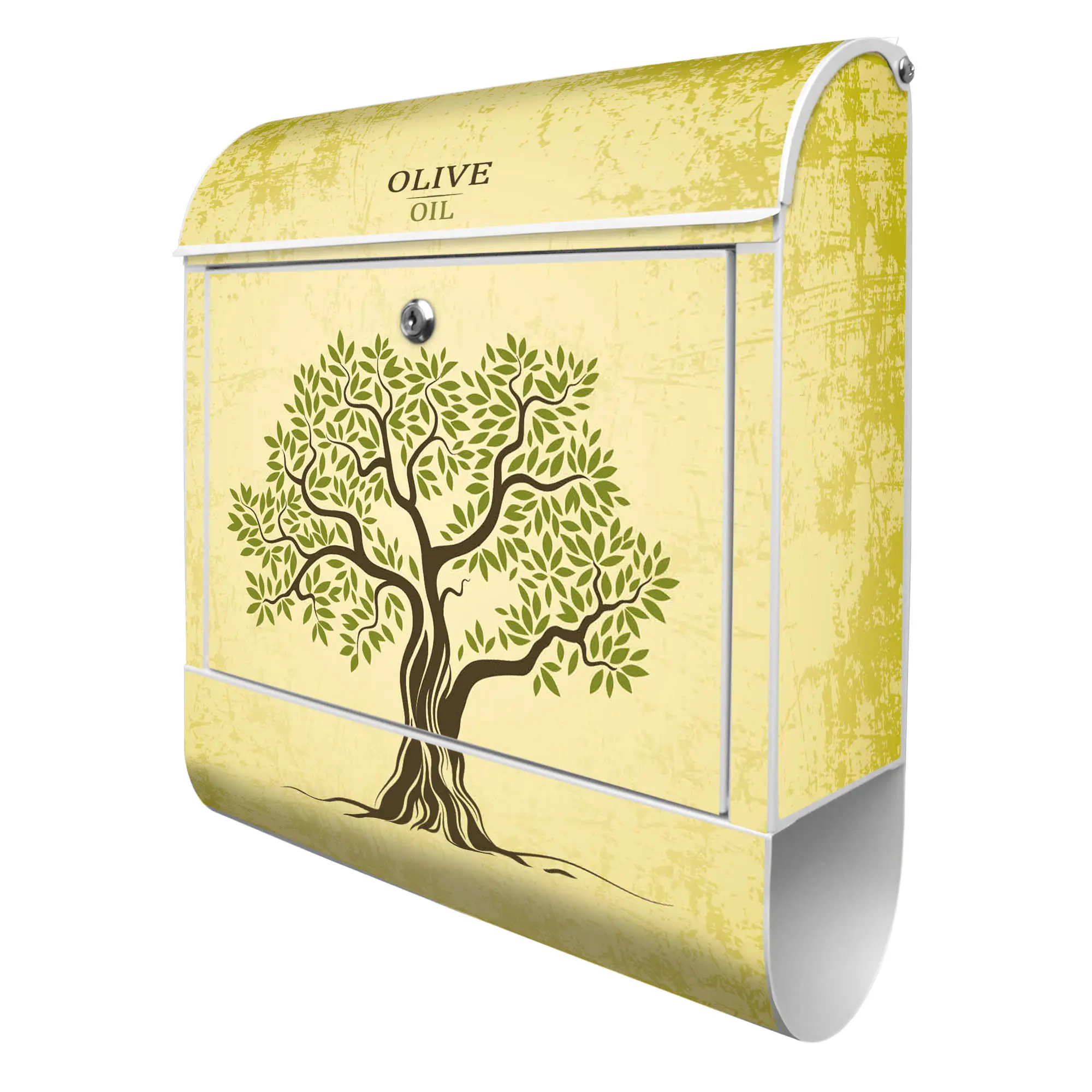 Briefkasten Stahl Olivenbaum