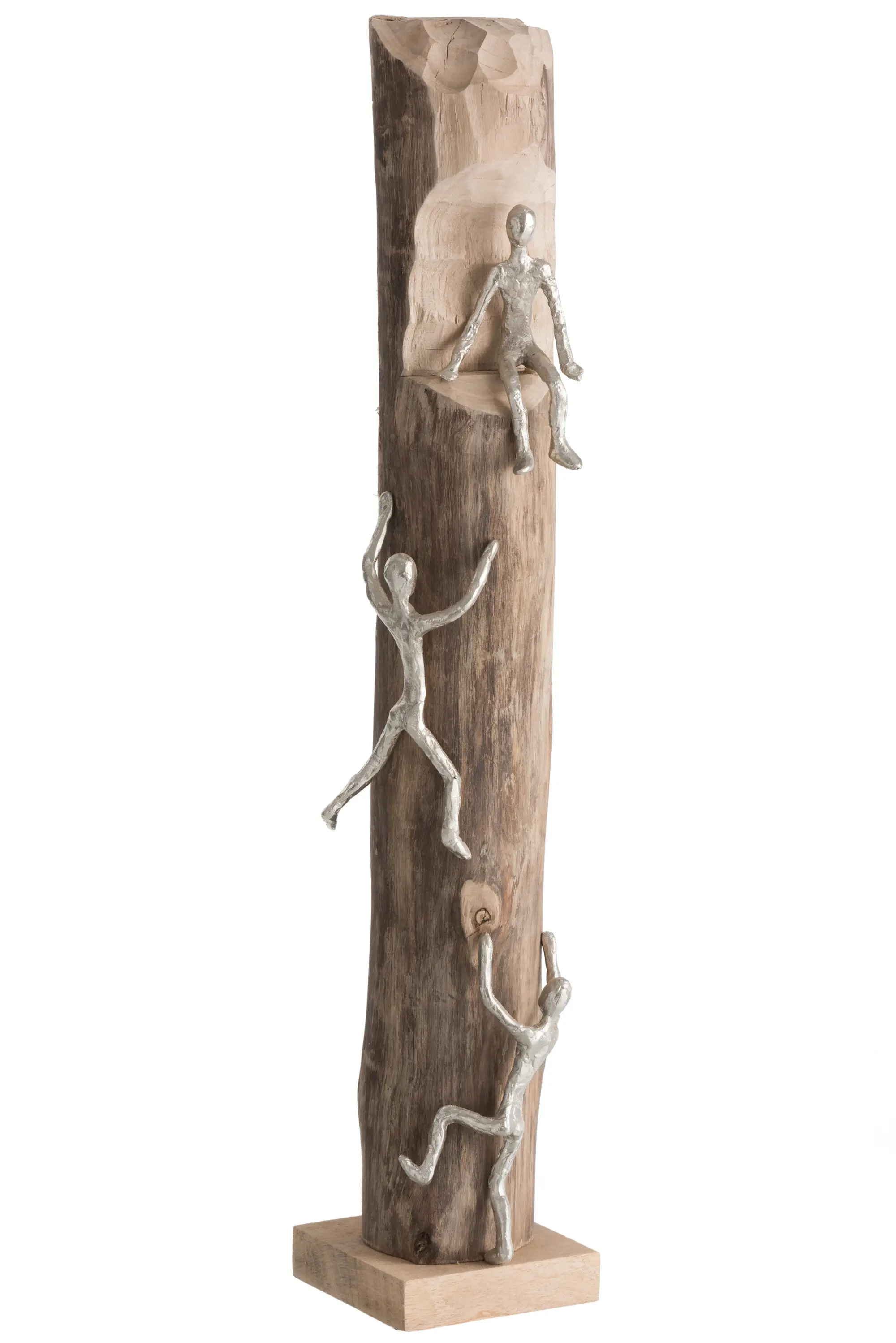 Kletterer Echtholzstamm auf Skulptur