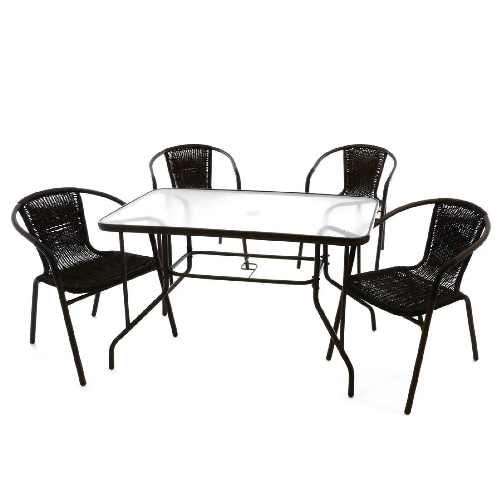 5-tlg. Set Tisch Stuhl Garten Sitzgruppe