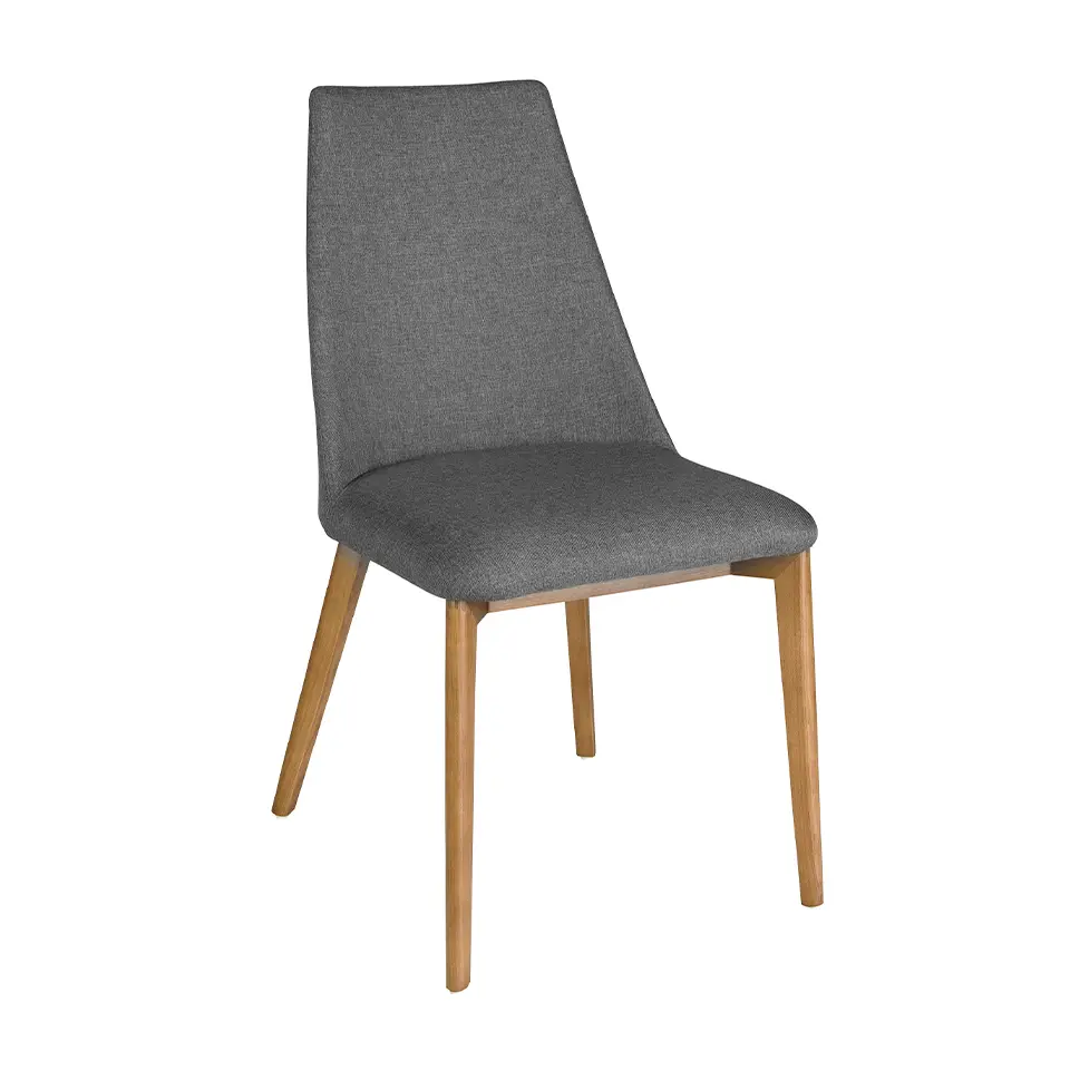 Stuhl aus dunkelgrauem Stoff
