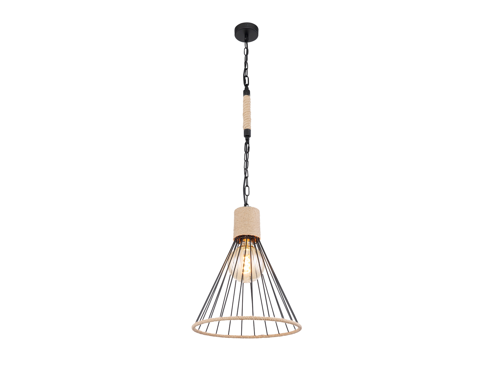 Topyond Pendelleuchte Mit Hanfseil – Retro-Industrie Hängelampe In Nautischem Design Für Bar, Café & Wohnzimmer