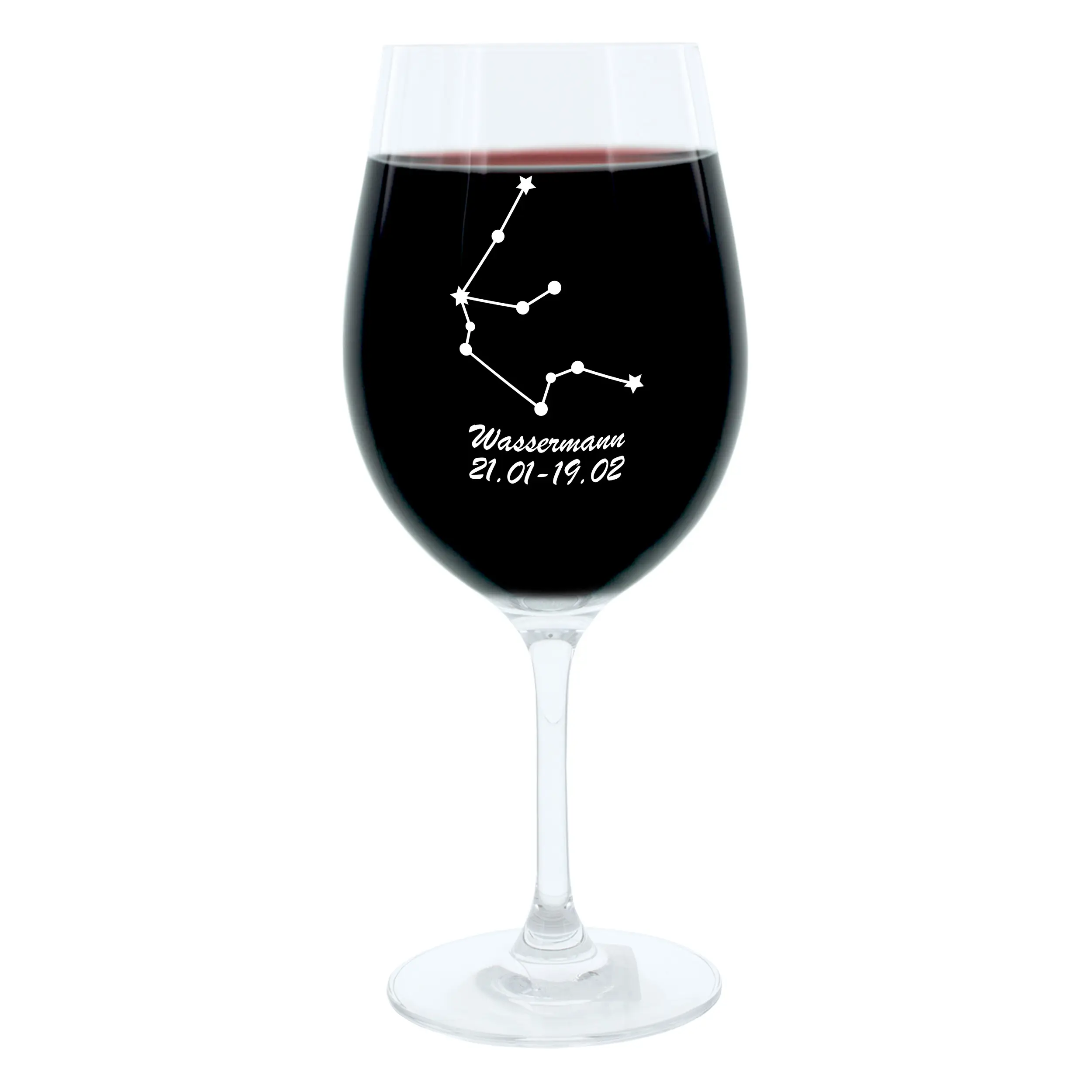 Gravur-Weinglas Wassermann Sternbild