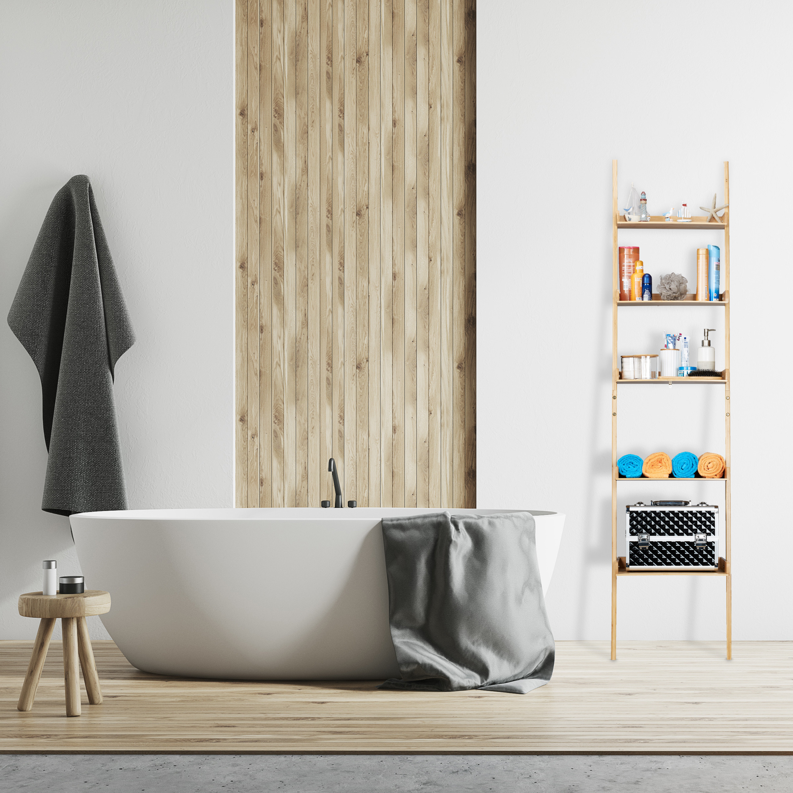 bambus klopapierhalter Freistehender Toilettenpapierhalter aus Bambus mit Stauraumschrank —  Yorbay.de