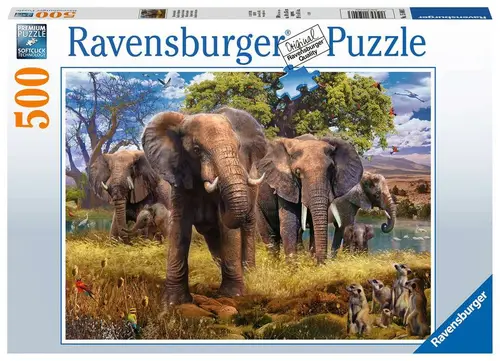 Puzzle 500 Teile Elefantenfamilie
