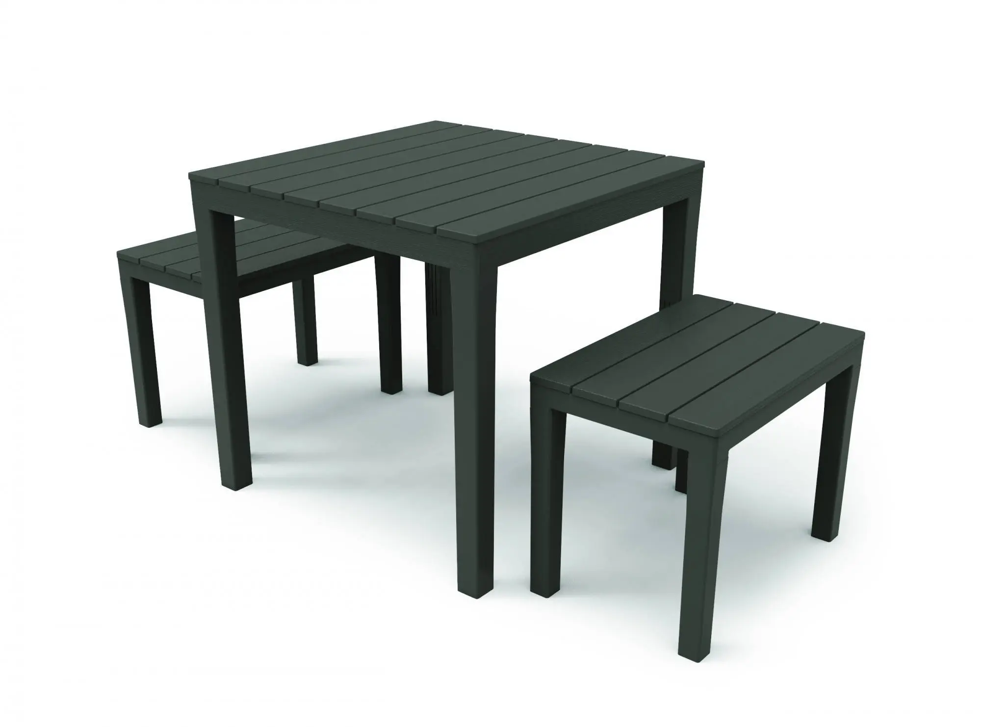 quadratischen Tisch 1 mit 2 Outdoor-Set