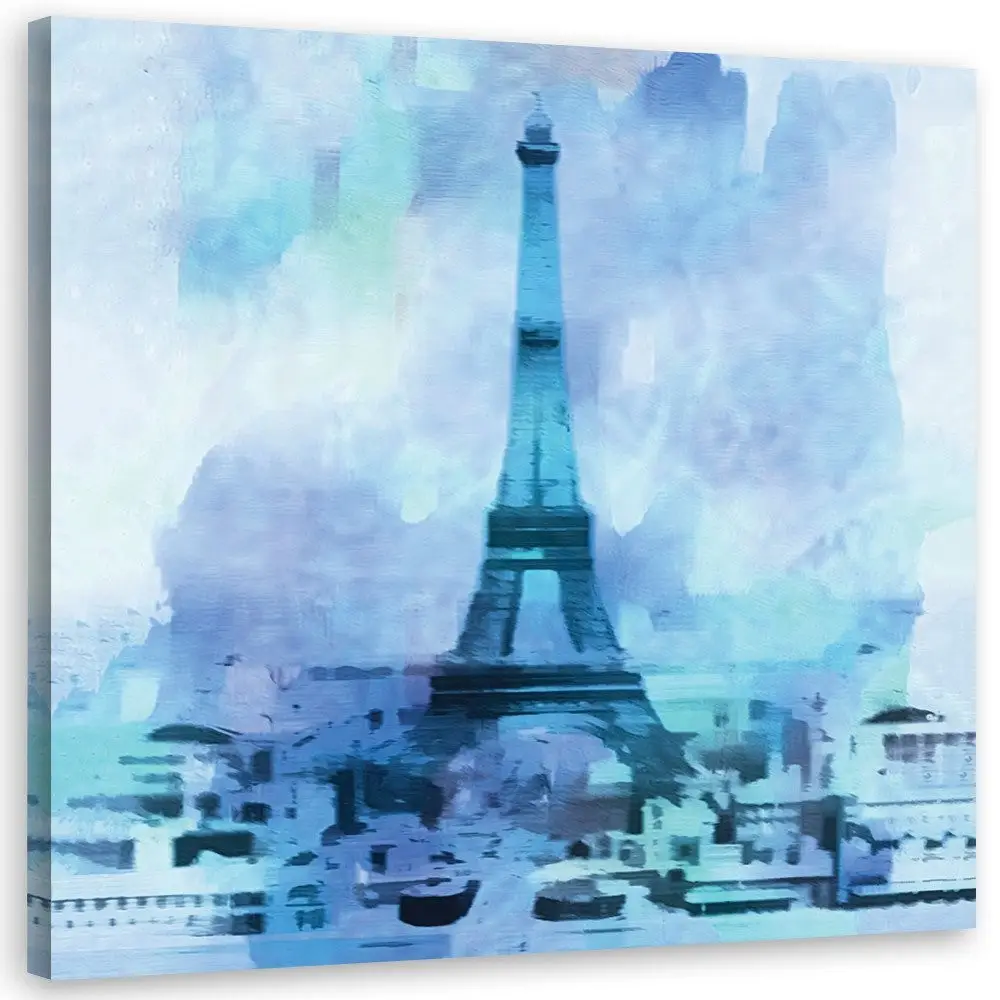 Blau Eiffelturm gemalt wie Leinwandbild
