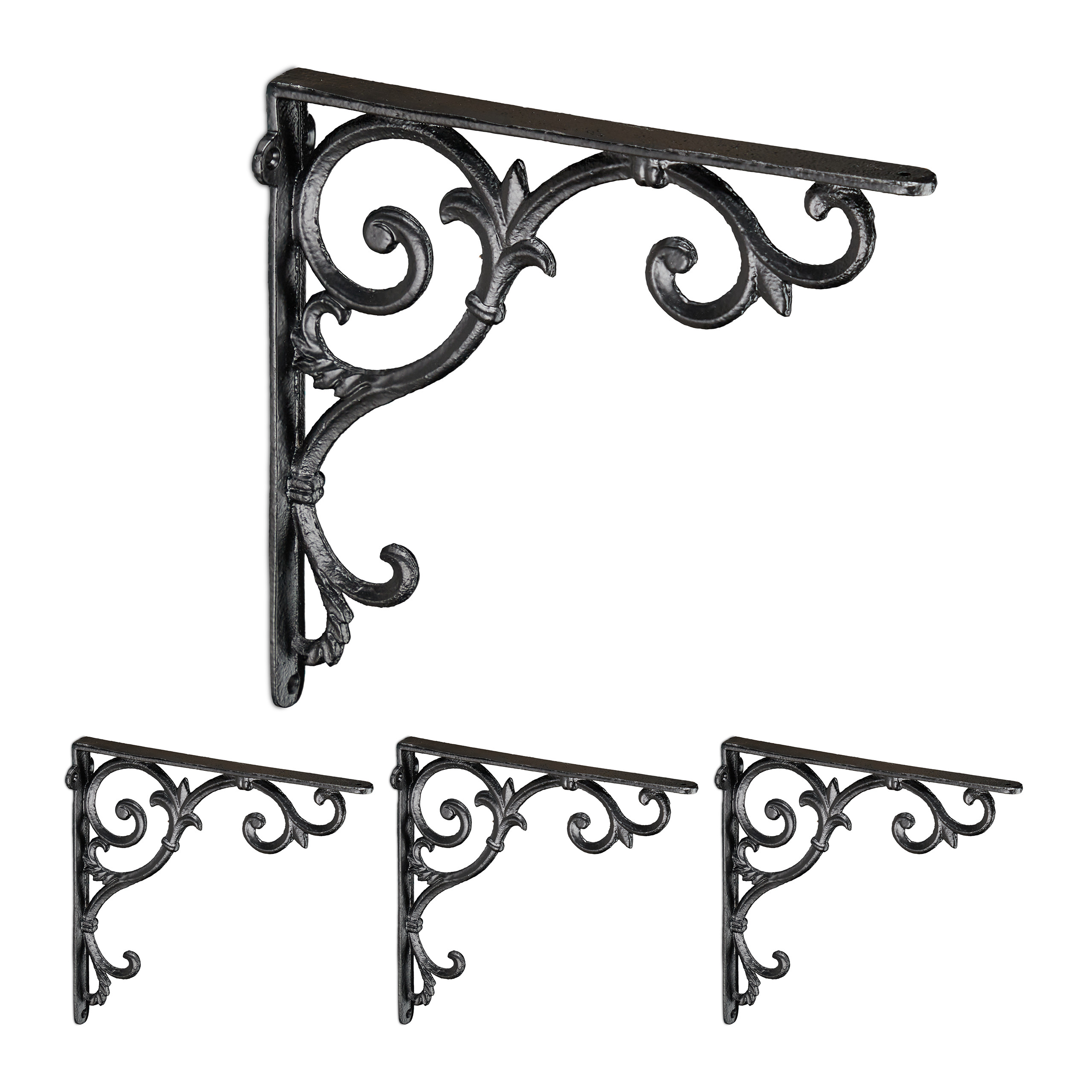 Relaxdays Lot pratique de 2 équerres pour étagères, support pour