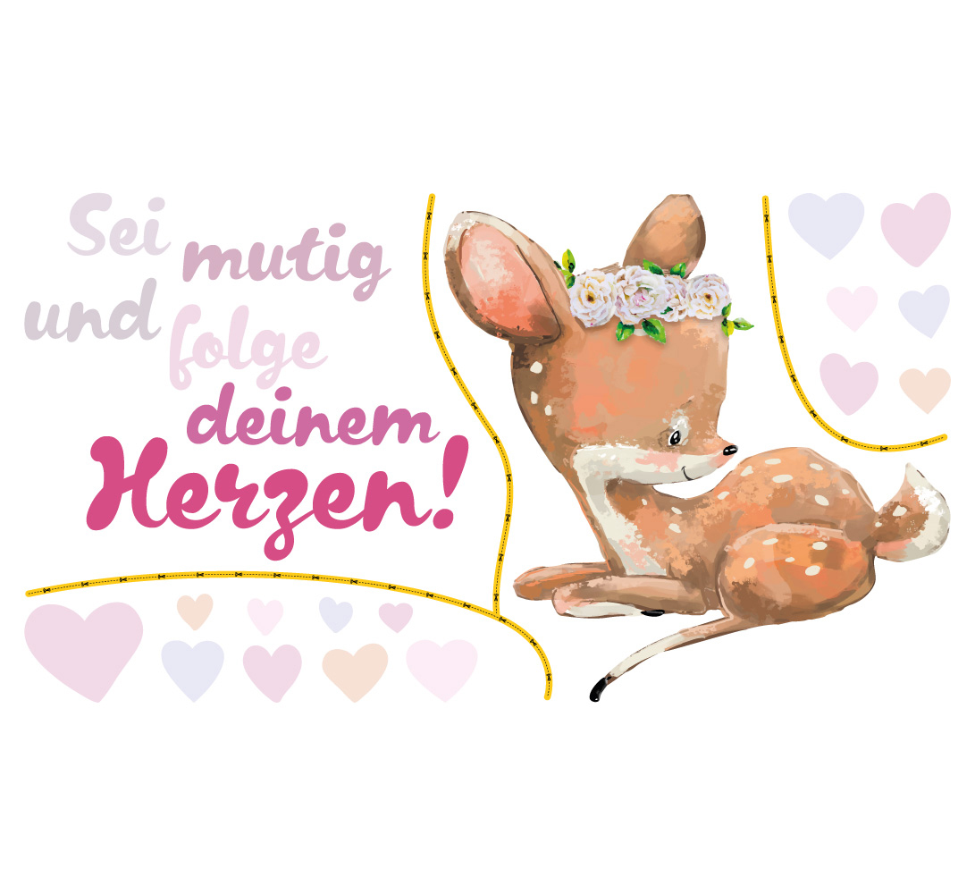 Wandtattoo Sprüche Reh Sei mutig kaufen home24