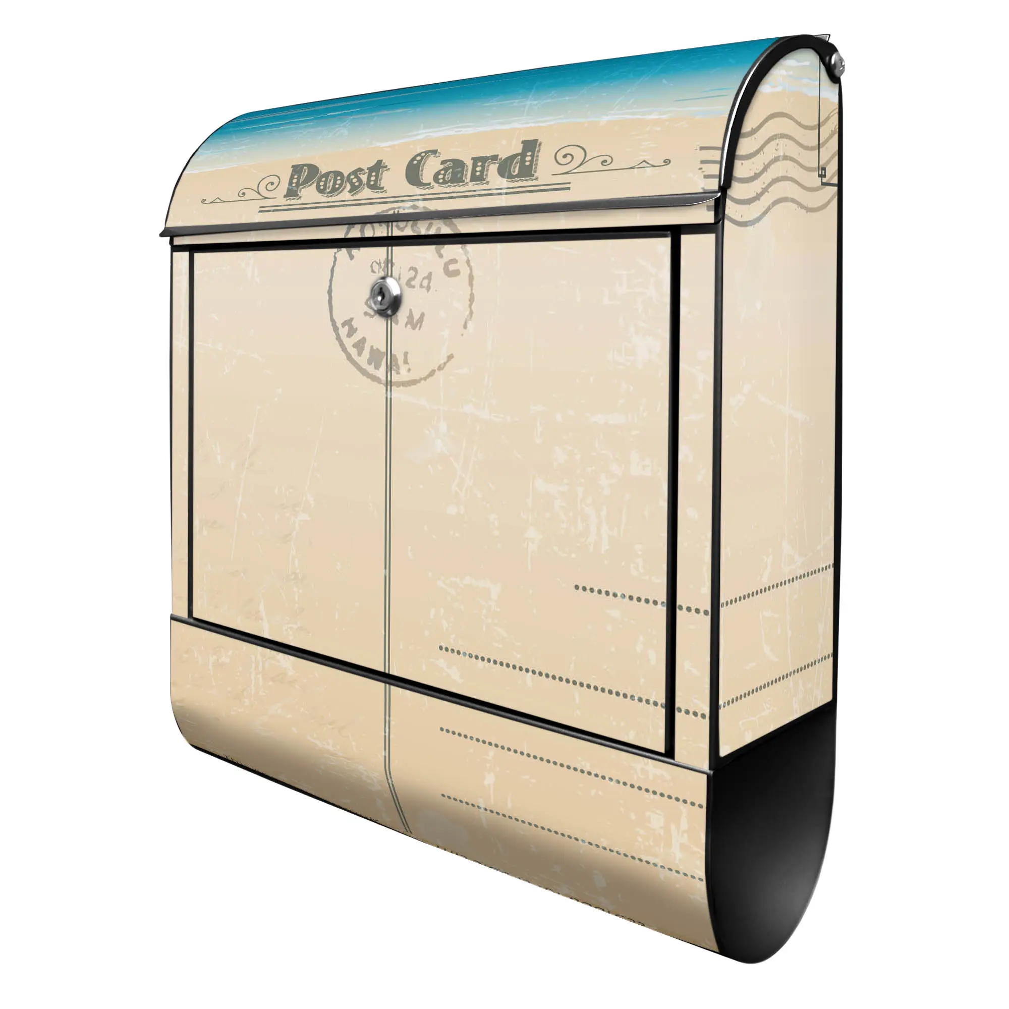 Postkarte Briefkasten Stahl