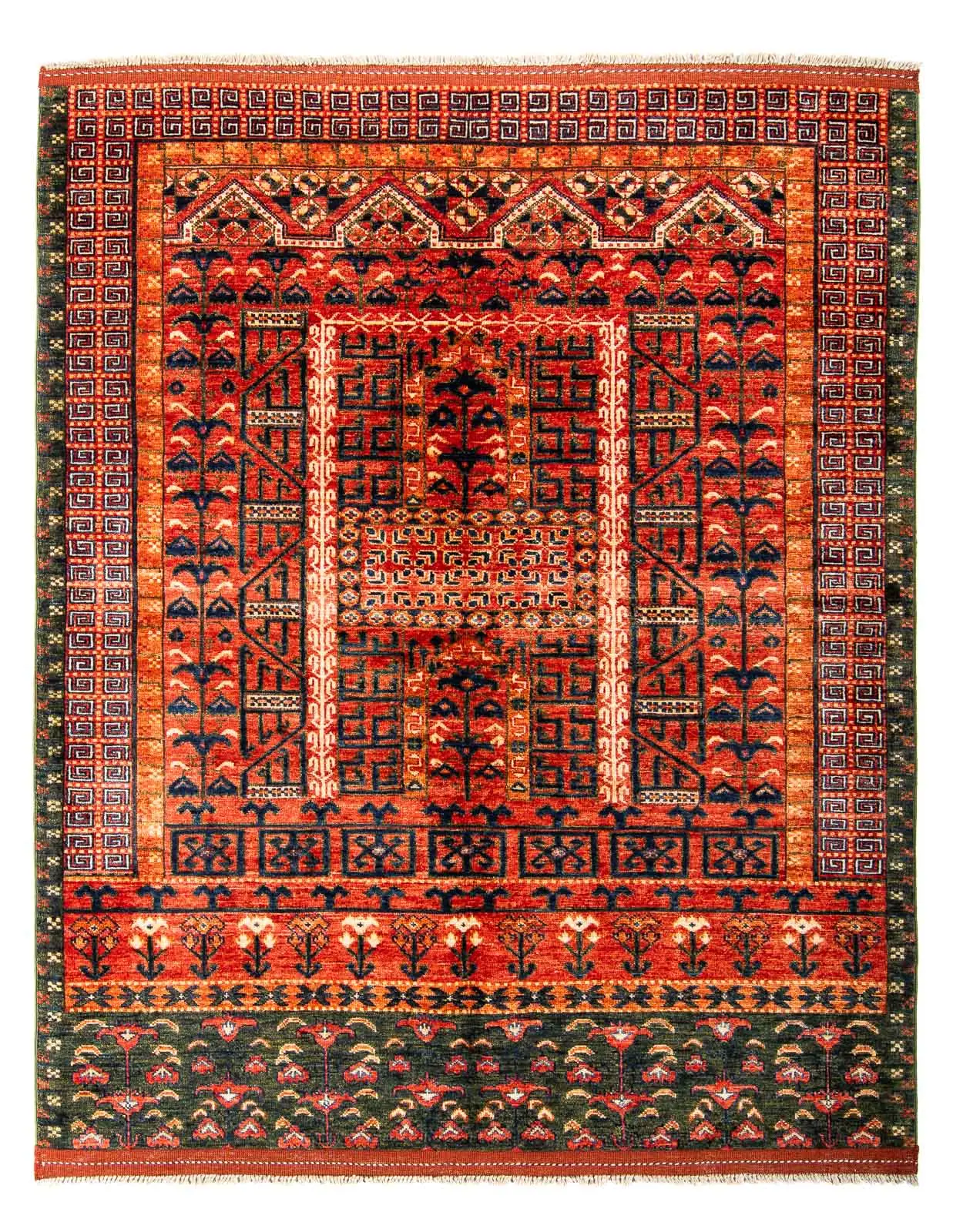 Afghan Teppich - 196 x 158 cm - rot