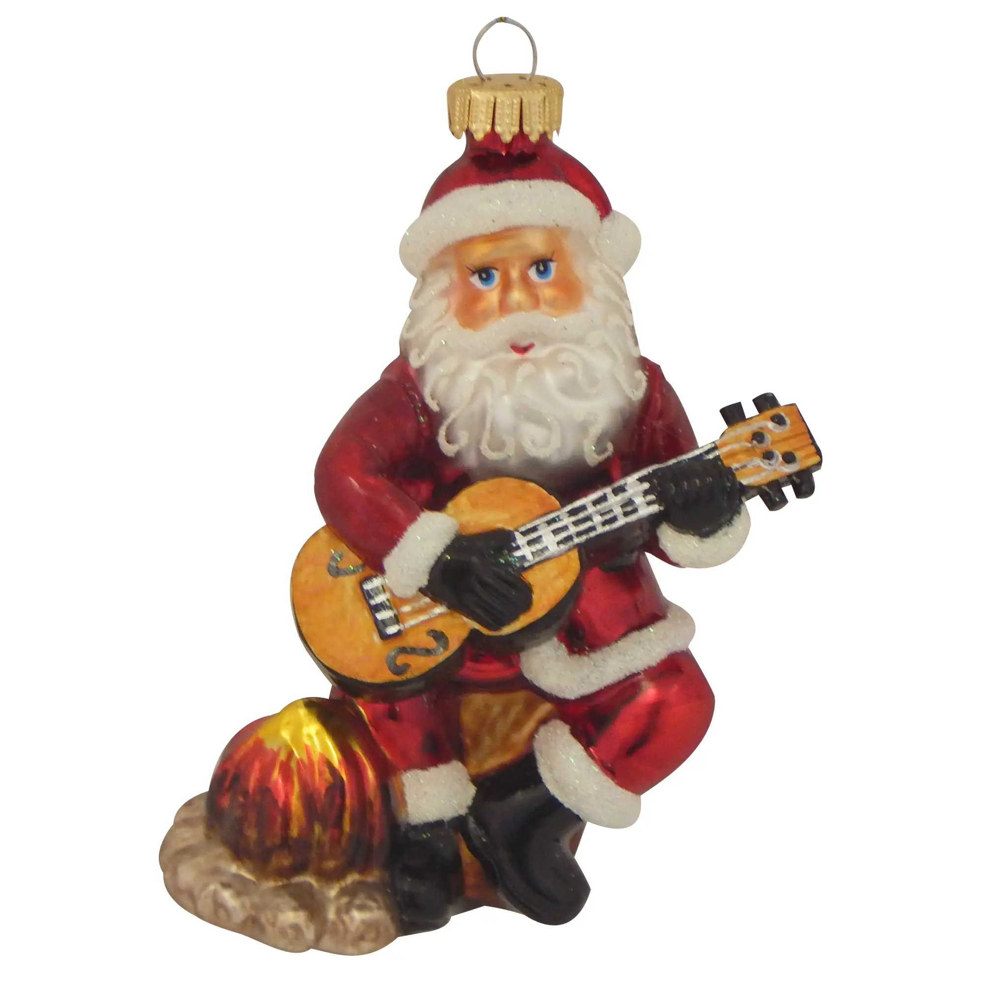 Gitarrespielender Weihnachtsmann 11cm | Girlanden & Hänger