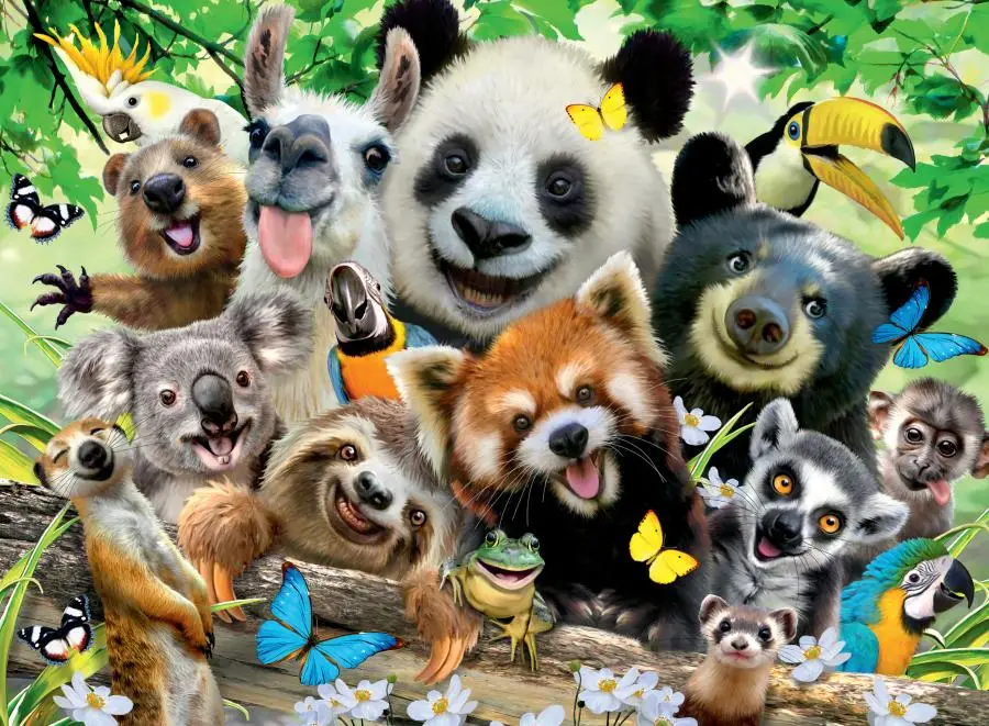 Puzzle XXL - das Selfie der wilden Tiere