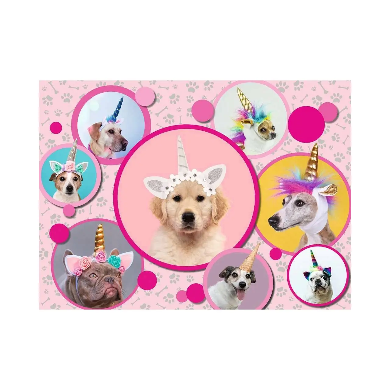 Puzzle Hunde mit H枚rnern | Puzzles