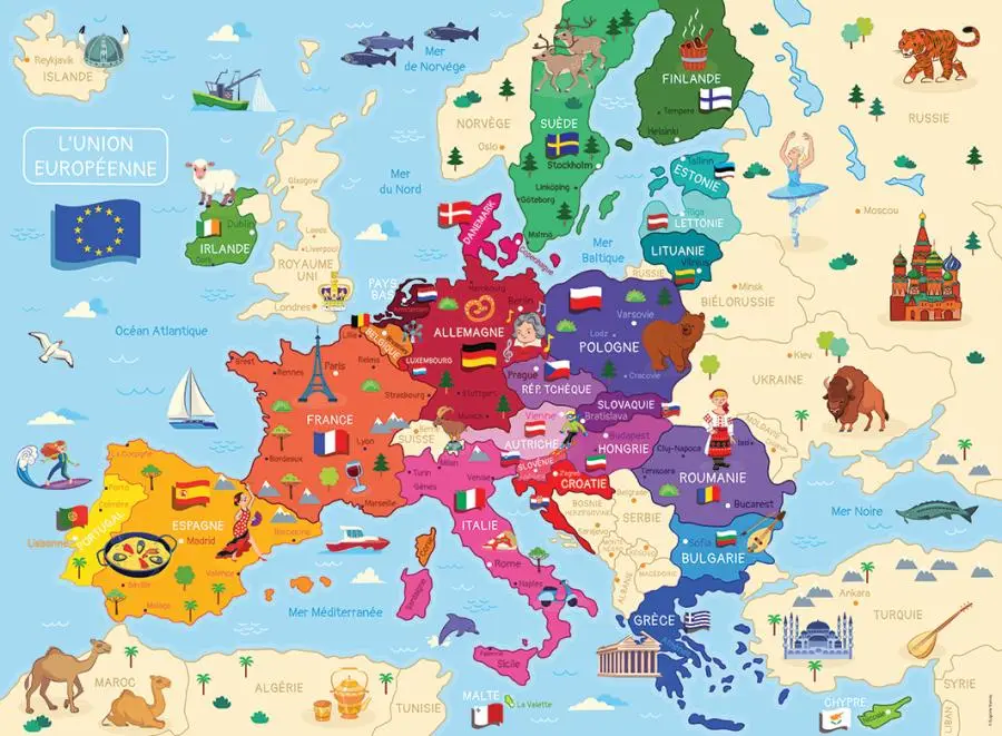 Puzzle 250 p - Karte von Europa