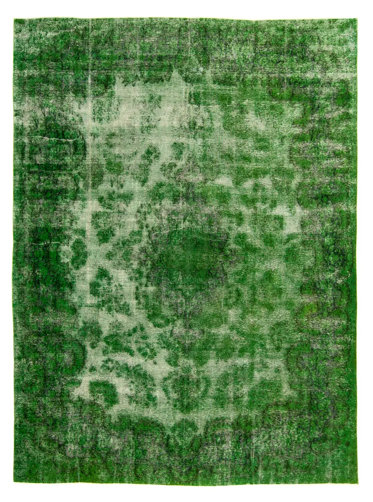 Vintage Teppich - 392 x 294 cm - gr眉n | Kurzflorteppiche