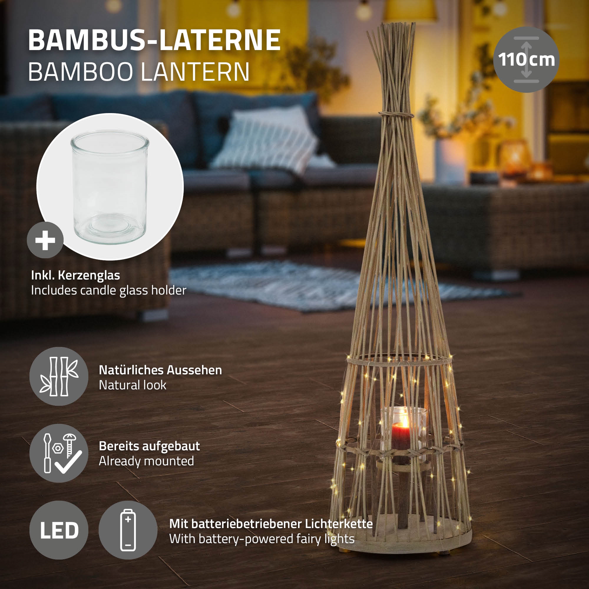 Bambus Laterne TAVIRA-L kaufen | home24