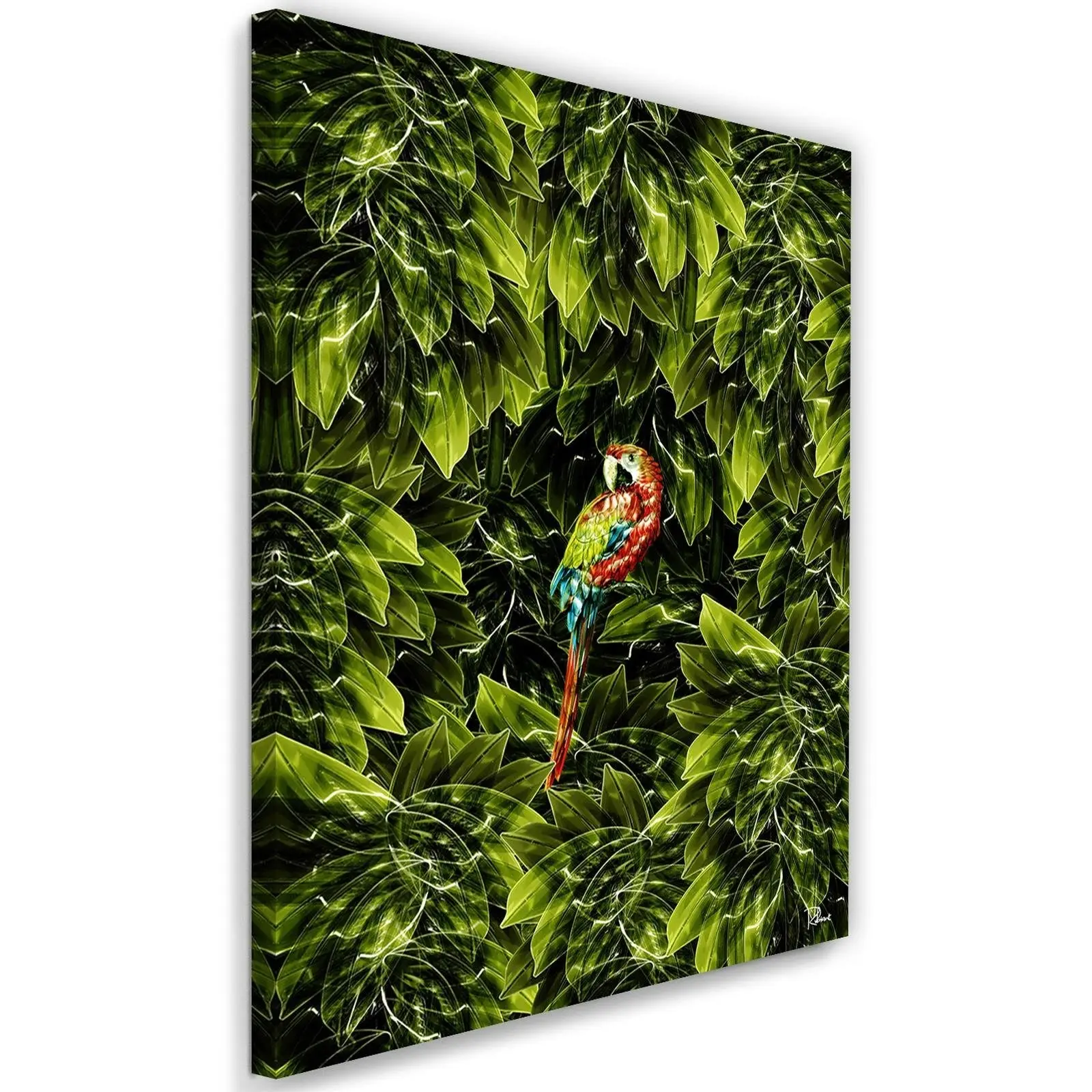 Wandbilder Papagei im Dschungel Pflanzen