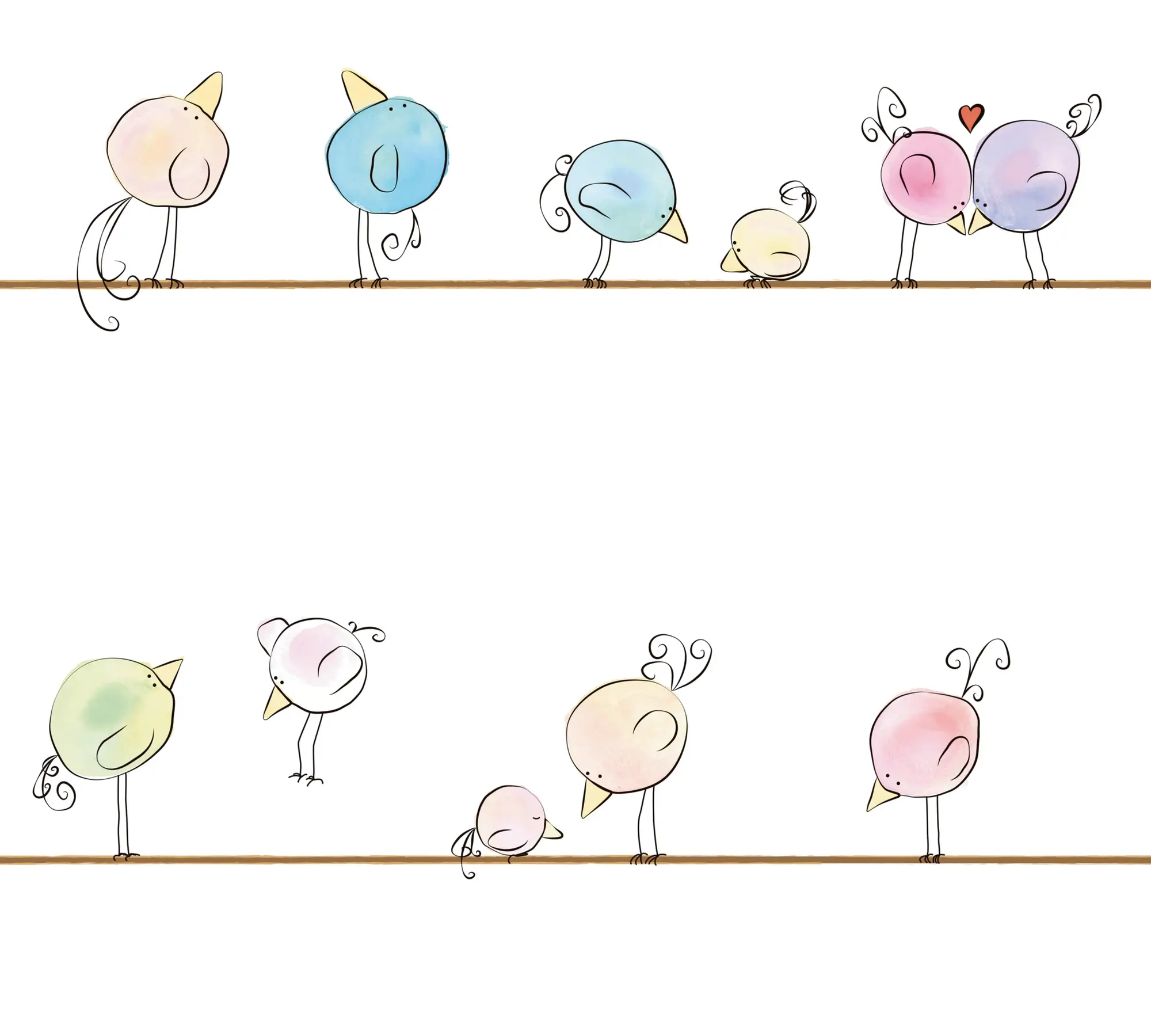 Multicolor Vogeltapete Wei脽 Comic