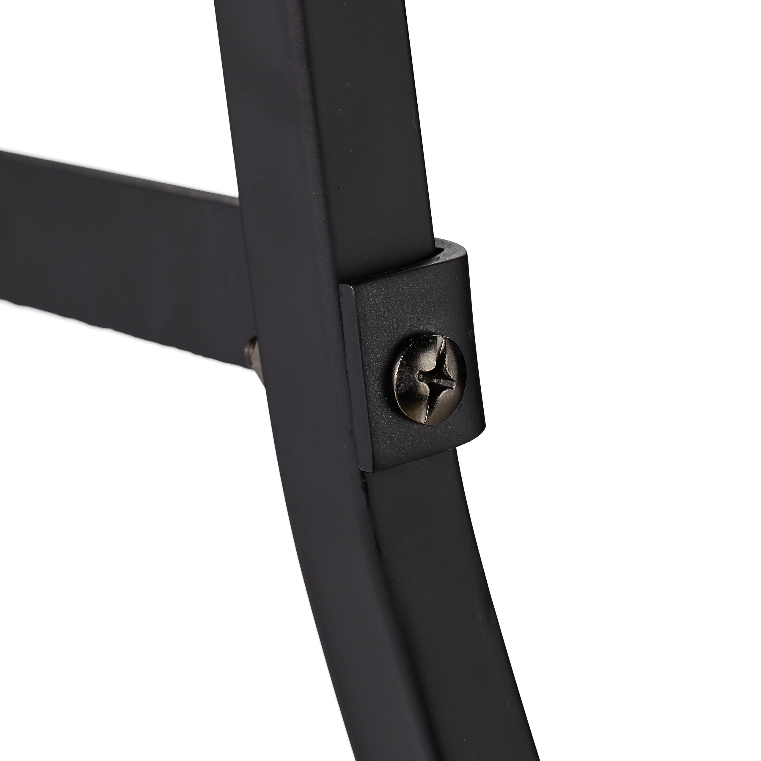 IDMarket Panier Range Bûches Demi-Lune 40x30x25cm Acier Noir - Stockage Élégant Pour Cheminée