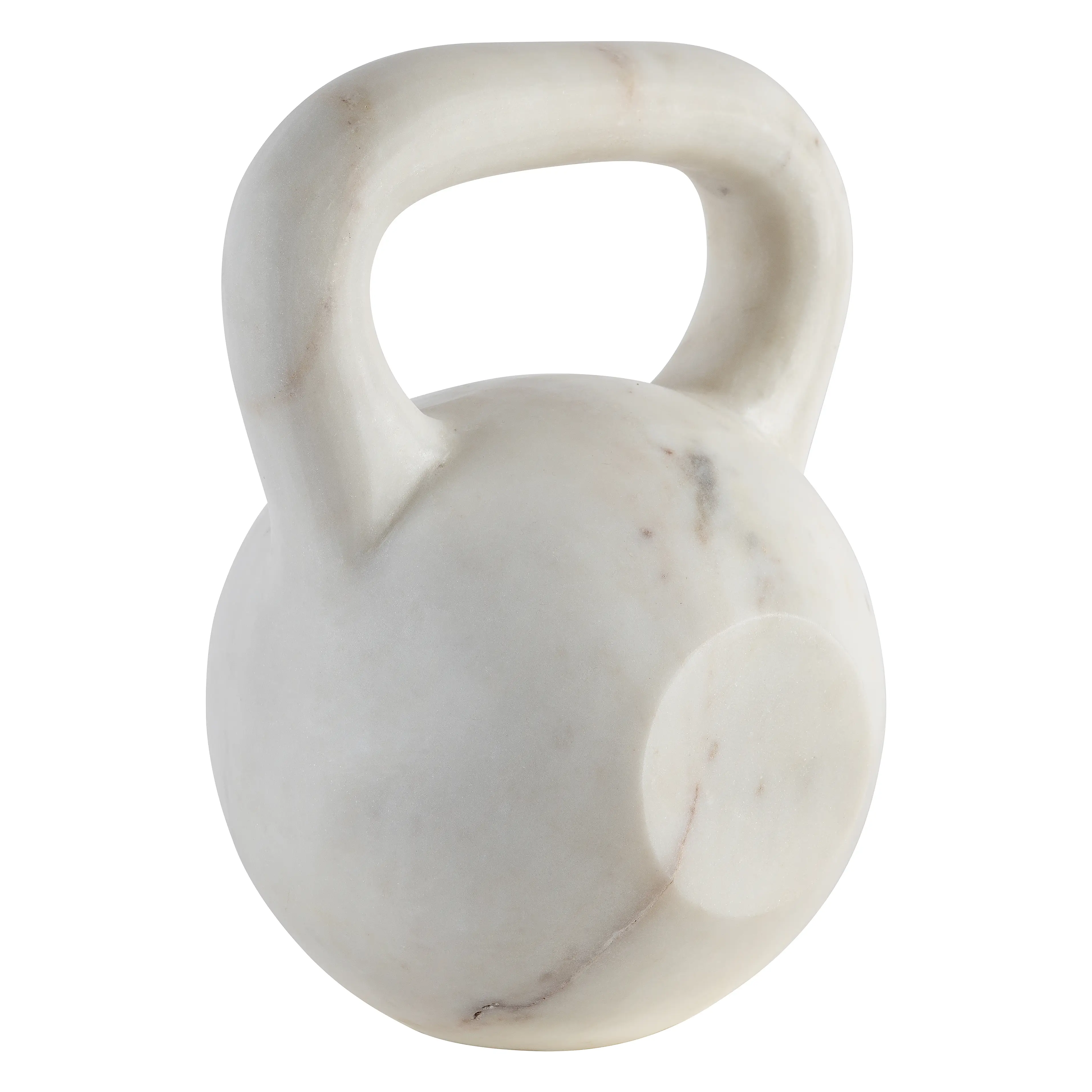 Deko-Objekt Kettlebell aus wei脽em Marmor