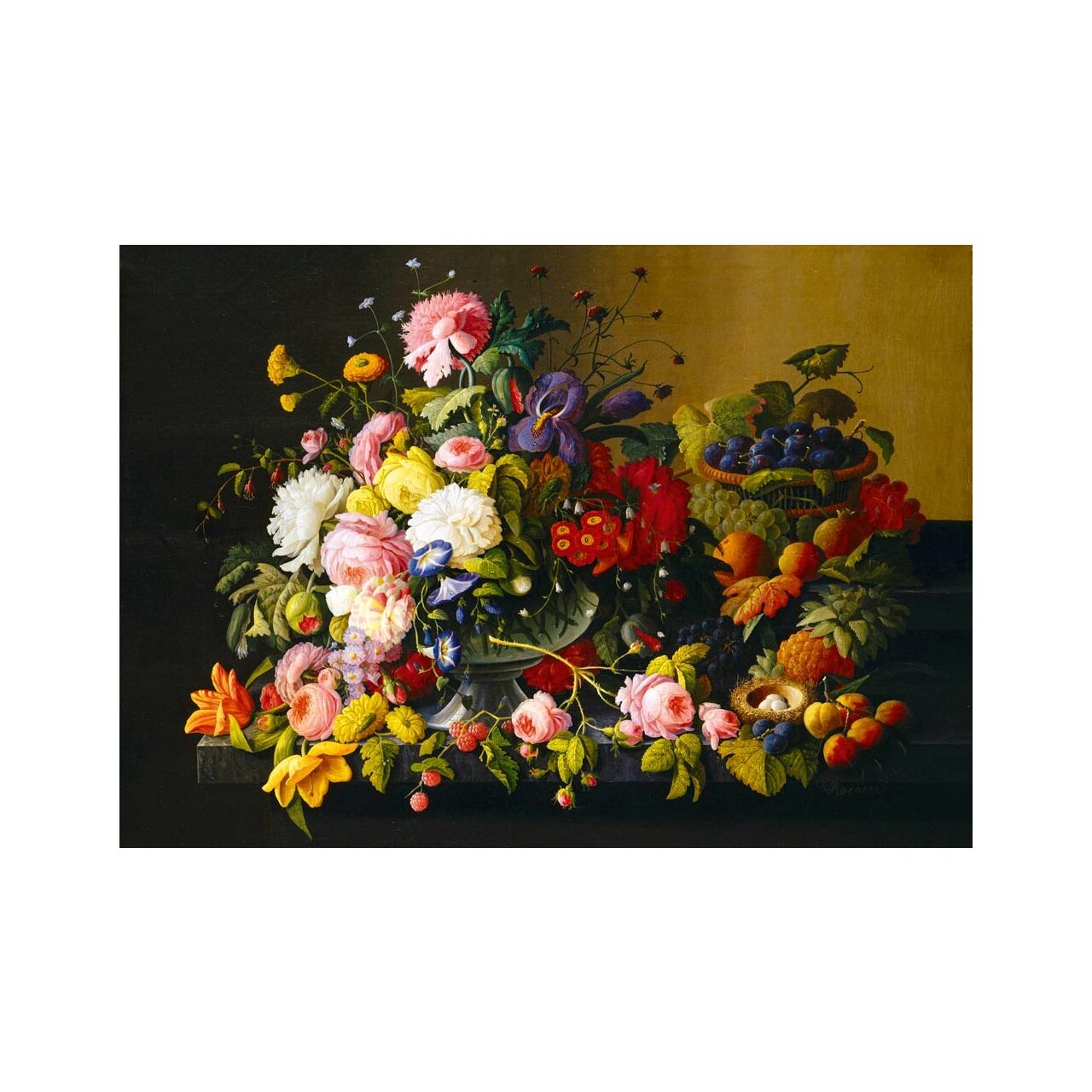 3dRose Grußkarten-Set 'Blumen Und Früchte' – 6 Stück, 15,2 X 15,2 Cm, Blanko Innen