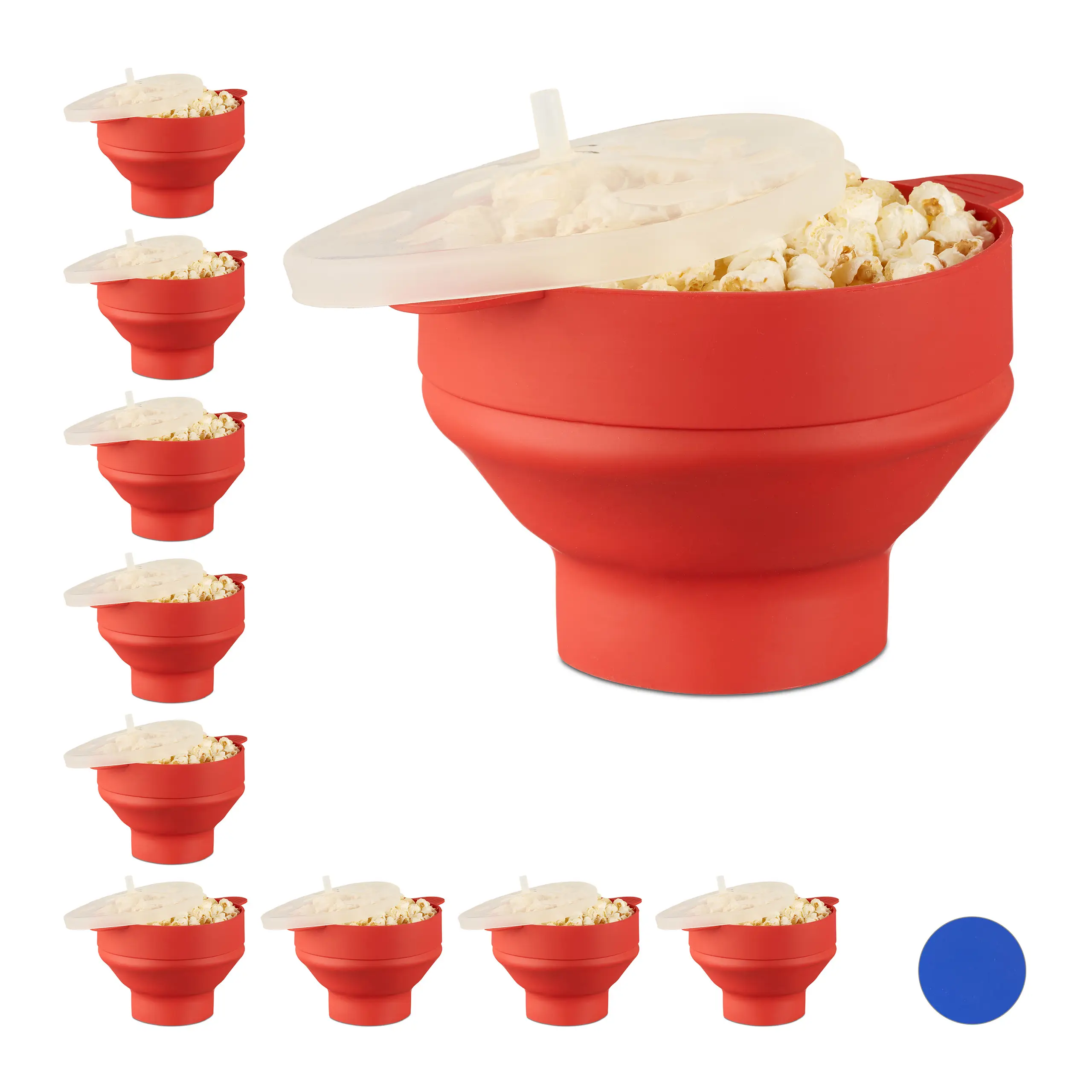 10 x Popcorn Maker Silikon rot