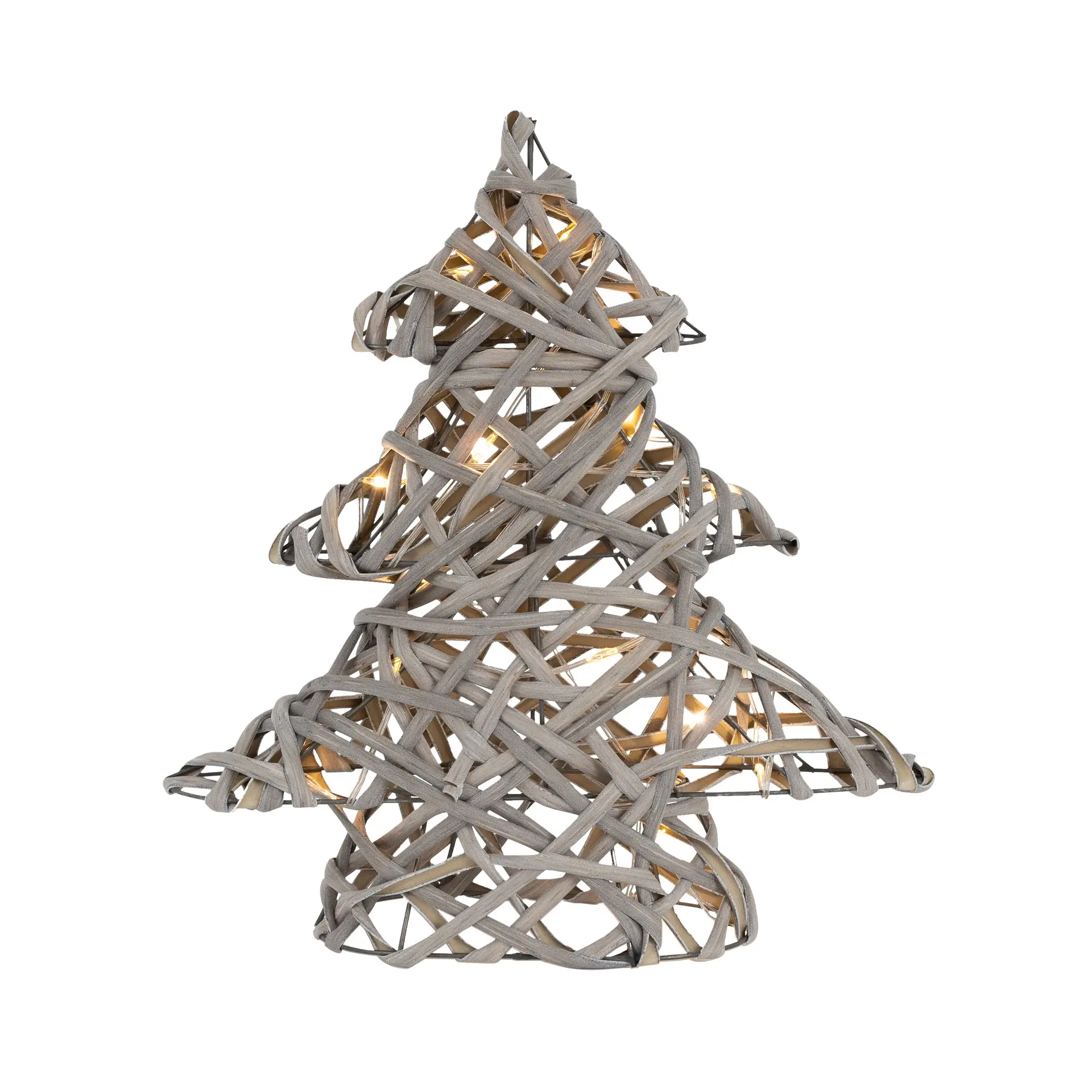 Weihnachtsbaum aus LEDs mit Rattan