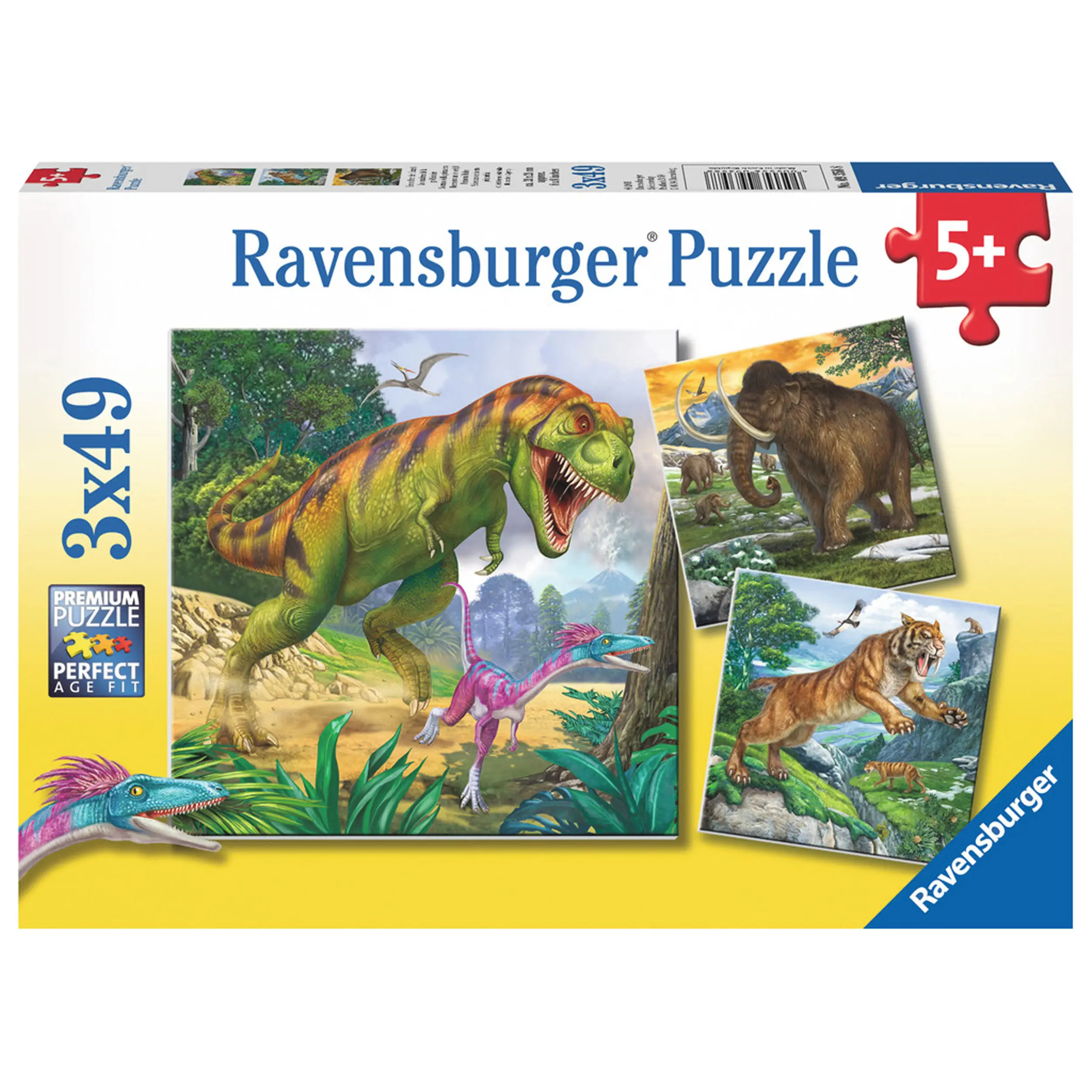 3x49 Teile Dinosaurier Puzzle