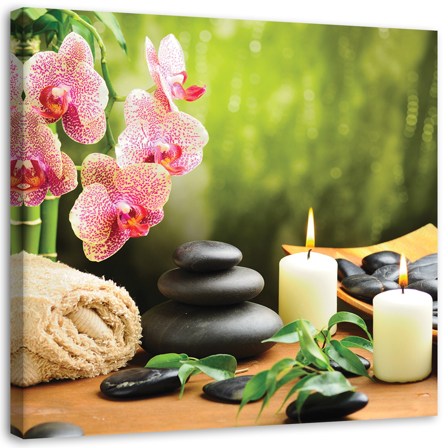 Wandbilder Orchidee Blume Zen Spa Kerzen kaufen | home24