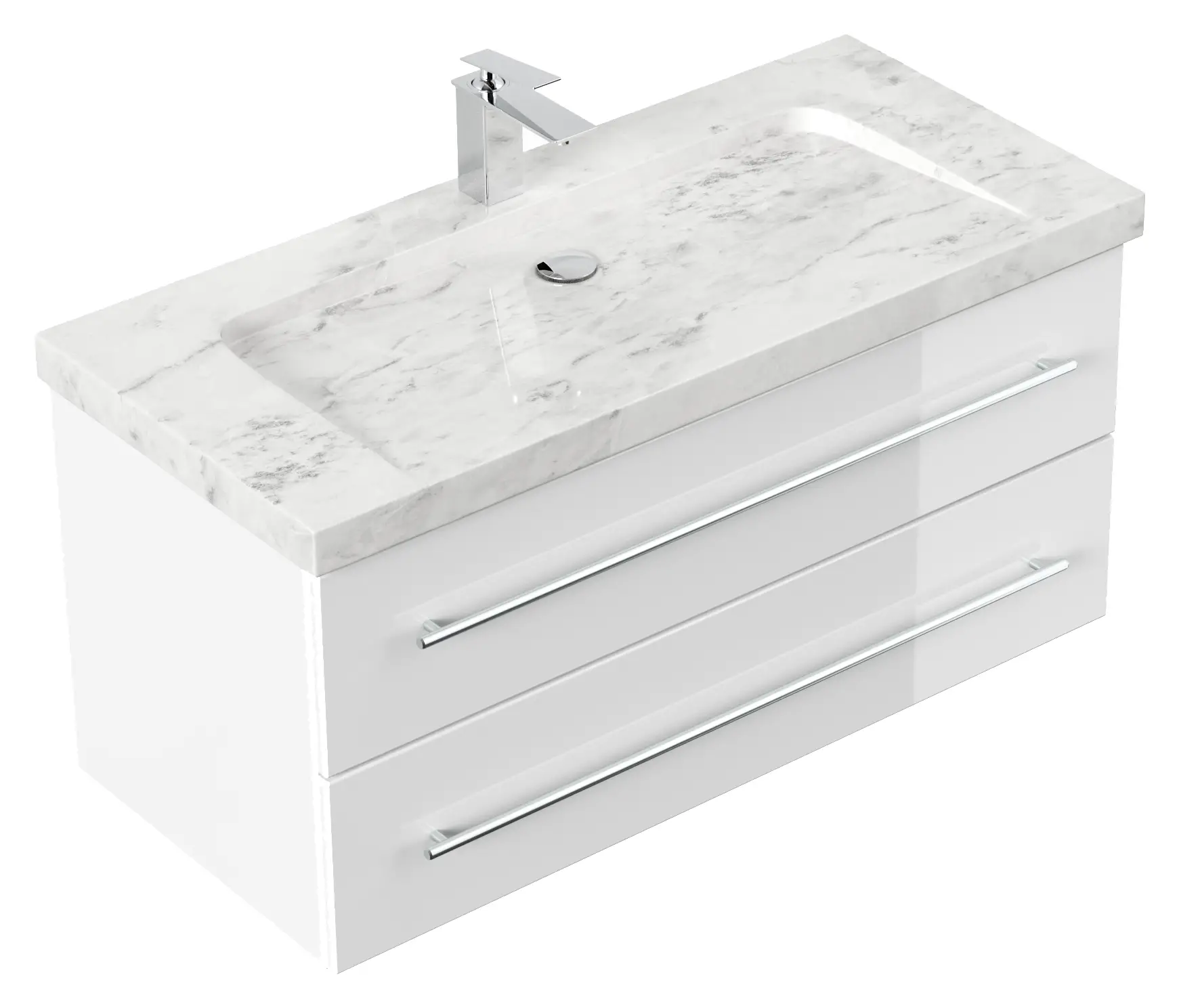 Damo 100 White Marmor Badm枚bel Carrara