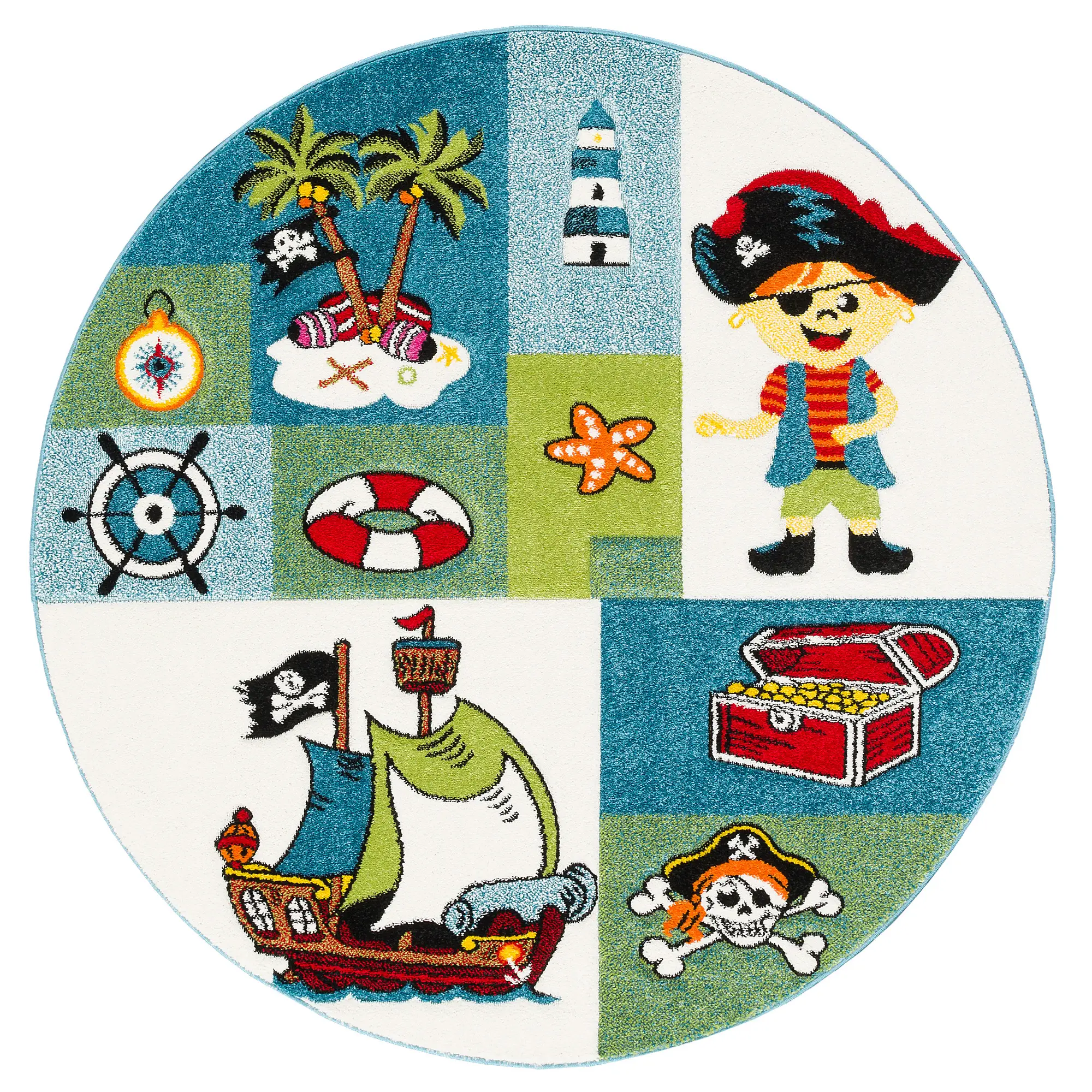 Maui Rund Kinder Kids Pirat Teppich