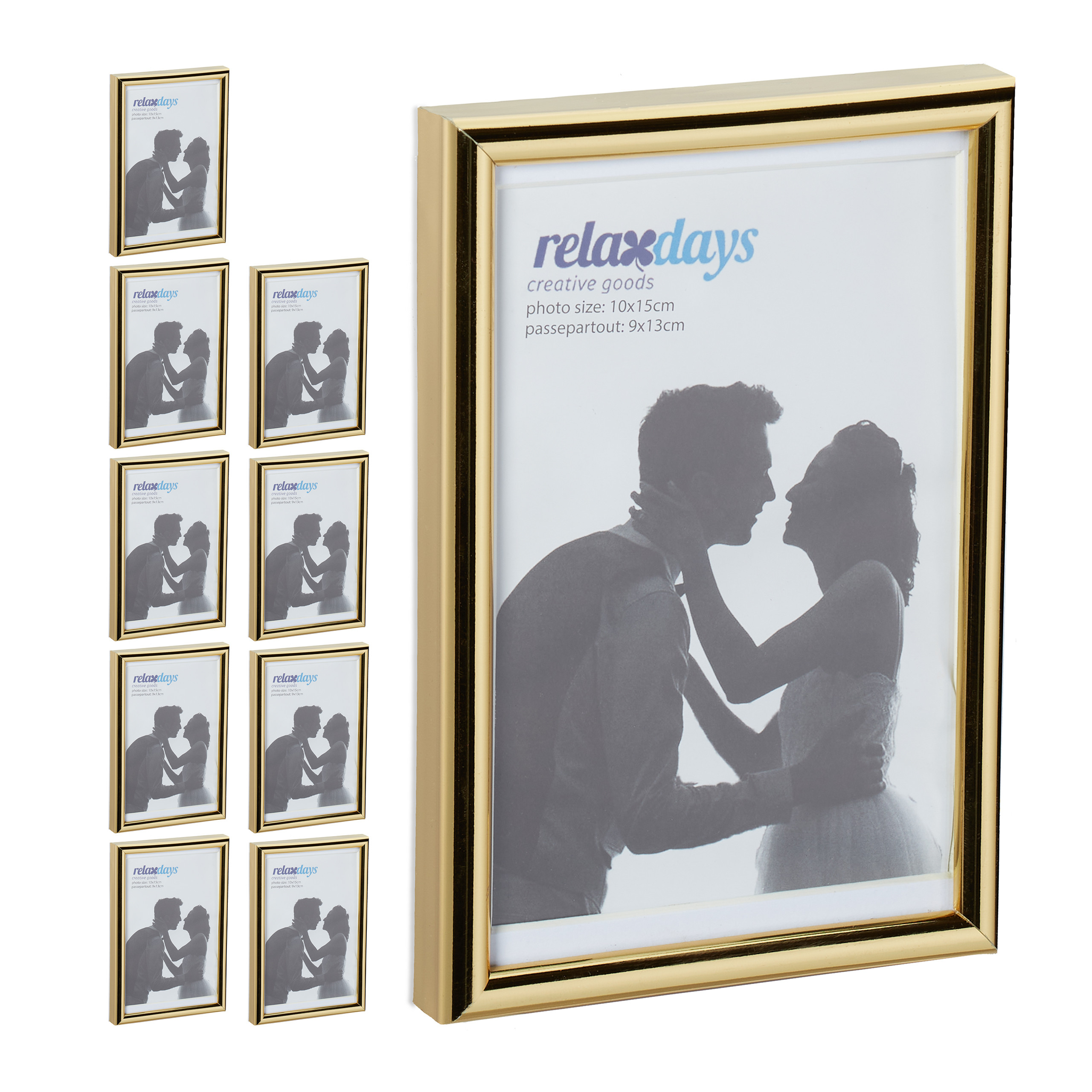 8 Cadres Photo 10x15 Cm Noir - Style Moderne Pour Table Et Mur, Épaisseur 1,1 Cm