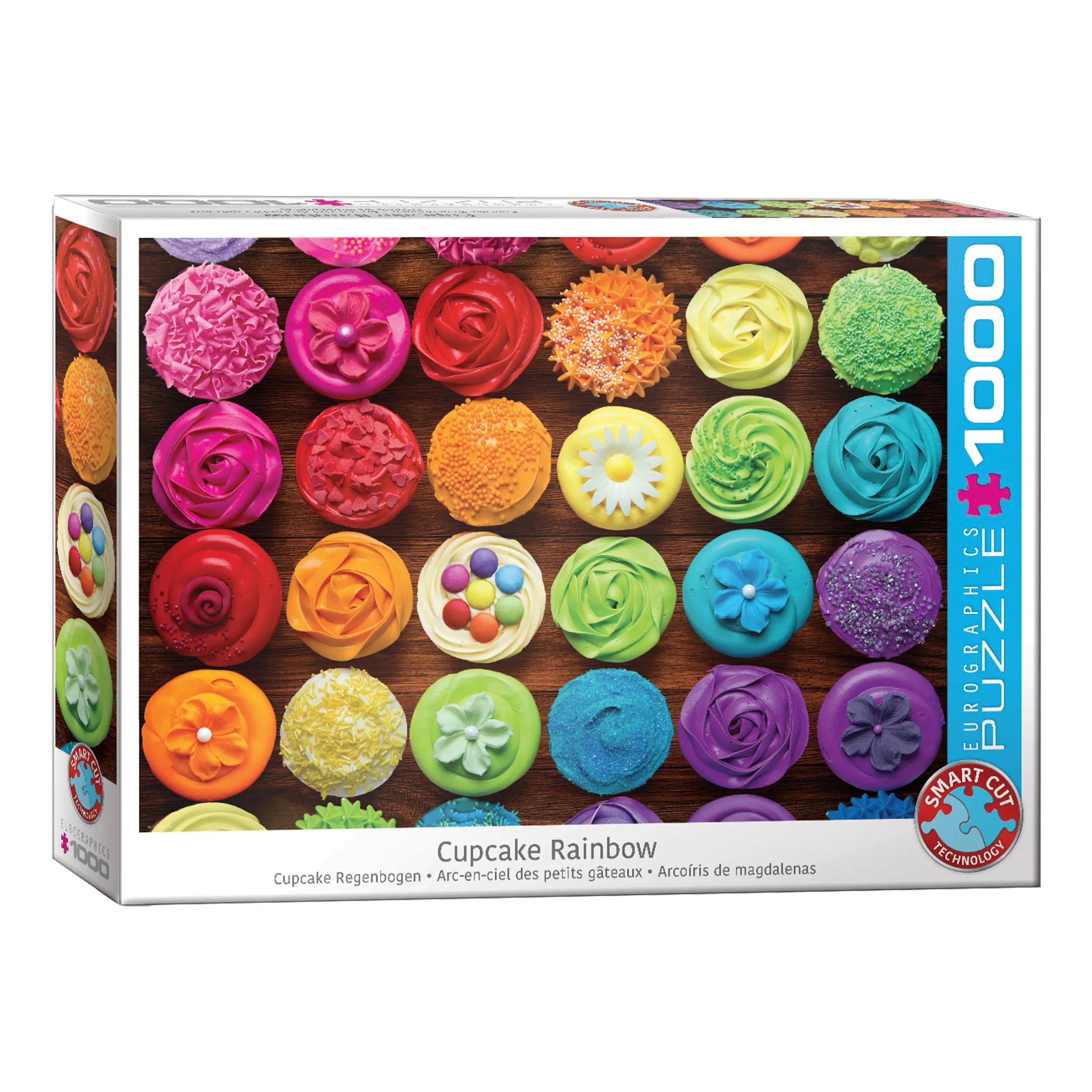 Puzzle 1000 Teile Cupcake-Regenbogen