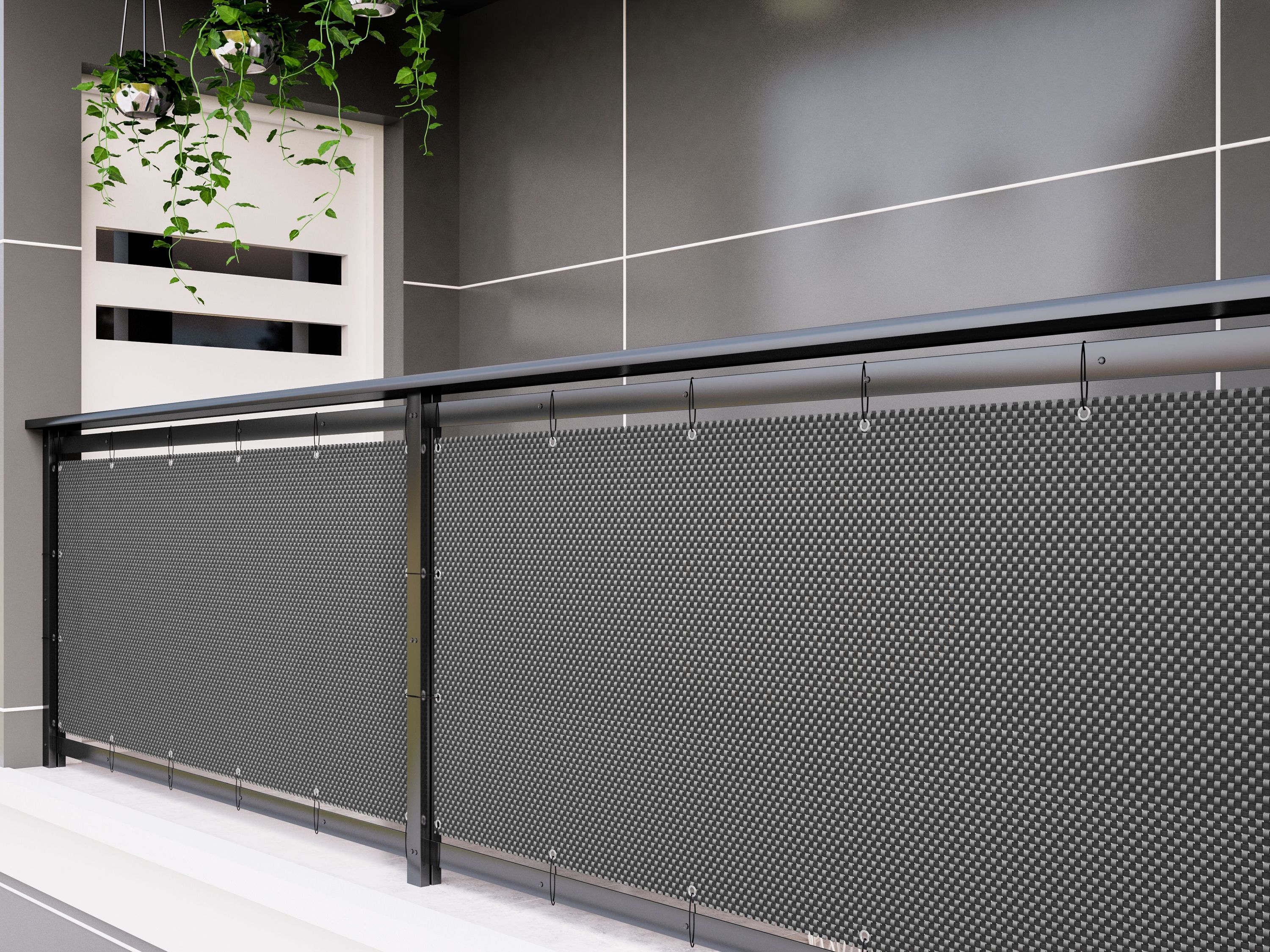 Balkon Sichtschutzmatte Aus PVC – Weiß, 90x300 Cm, Blickdicht & Witterungsbeständig