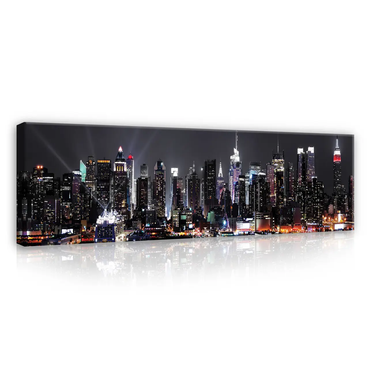 Leinwandbild Nacht New York Panorama