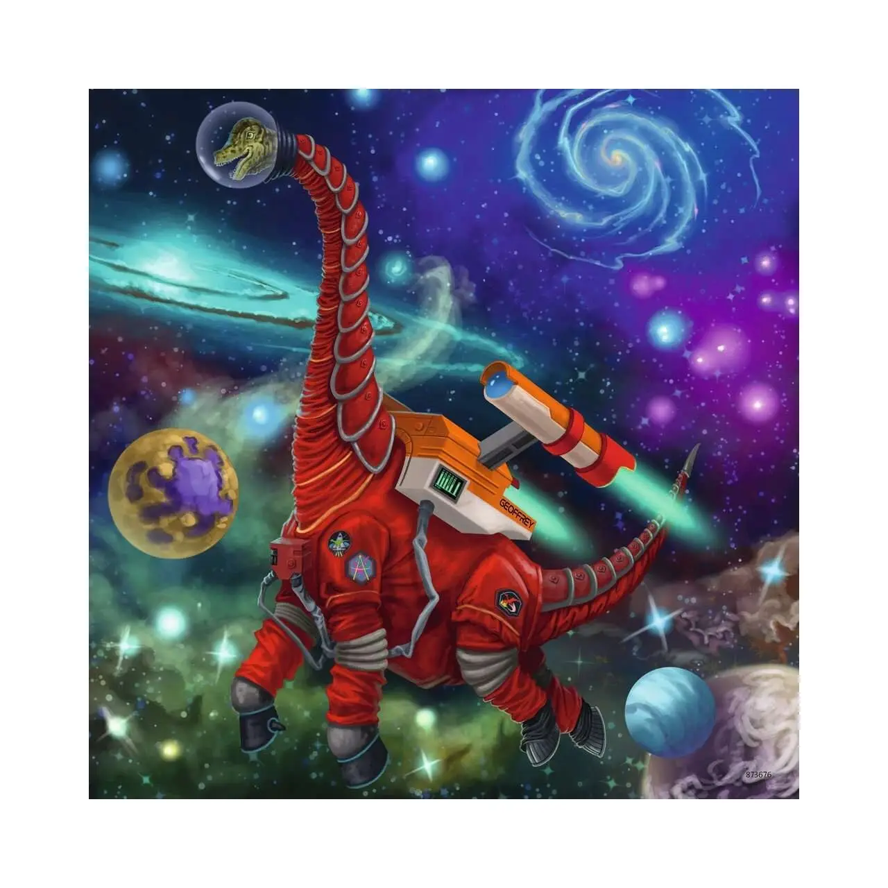 Dinosaurier Puzzle im Weltraum