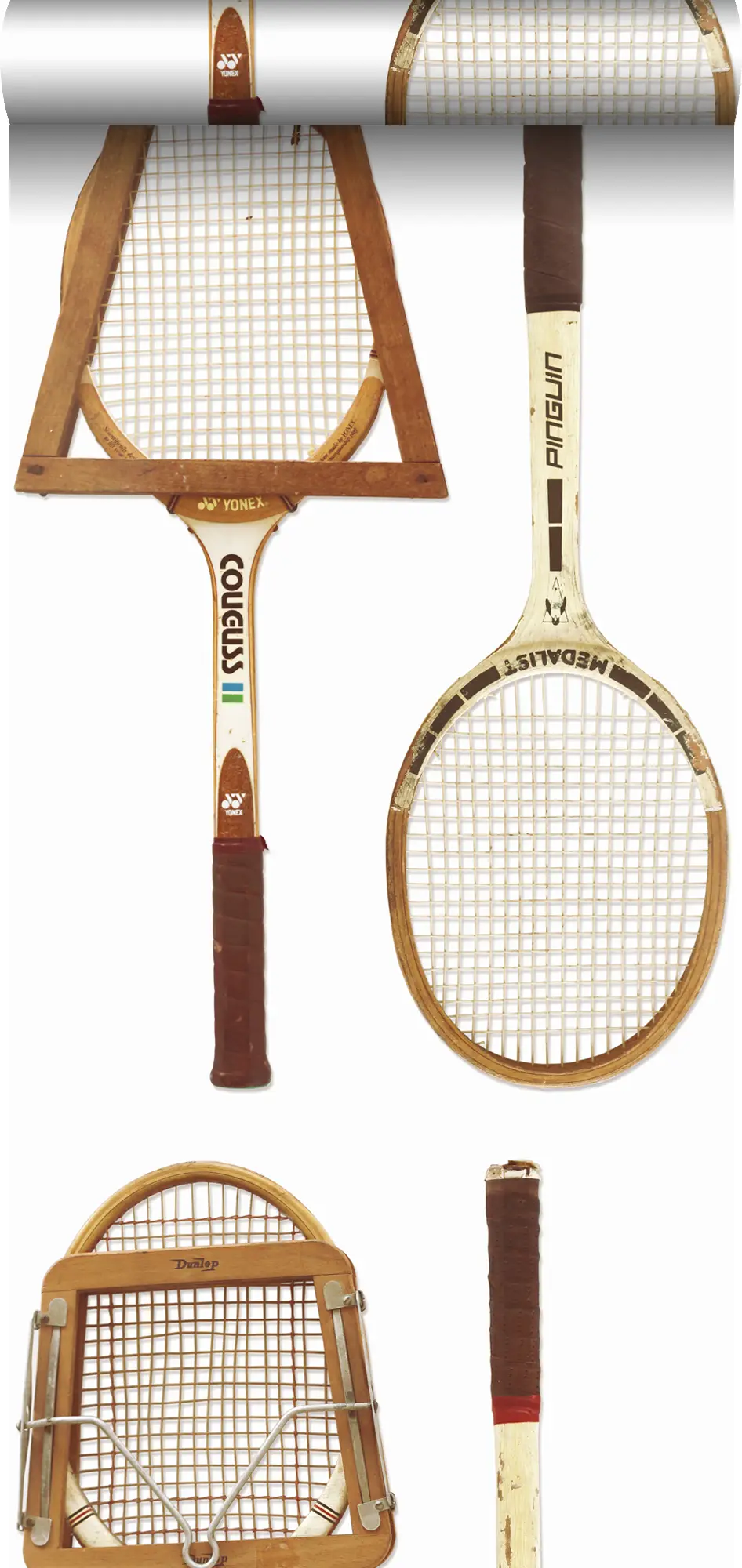 Vintage-Tennisschl盲ger XXL-Vliestapete