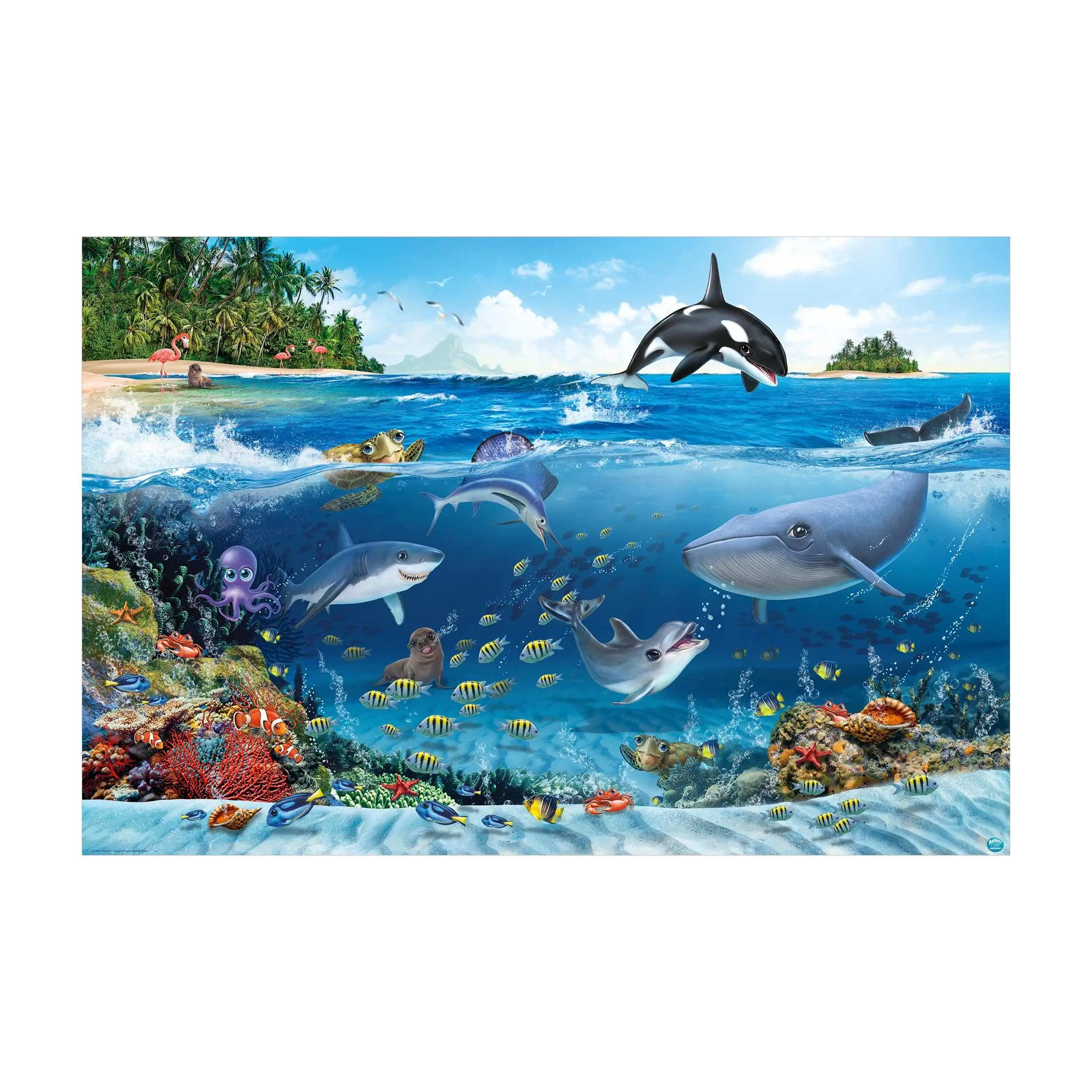 Tieren mit Unterwasserwelt