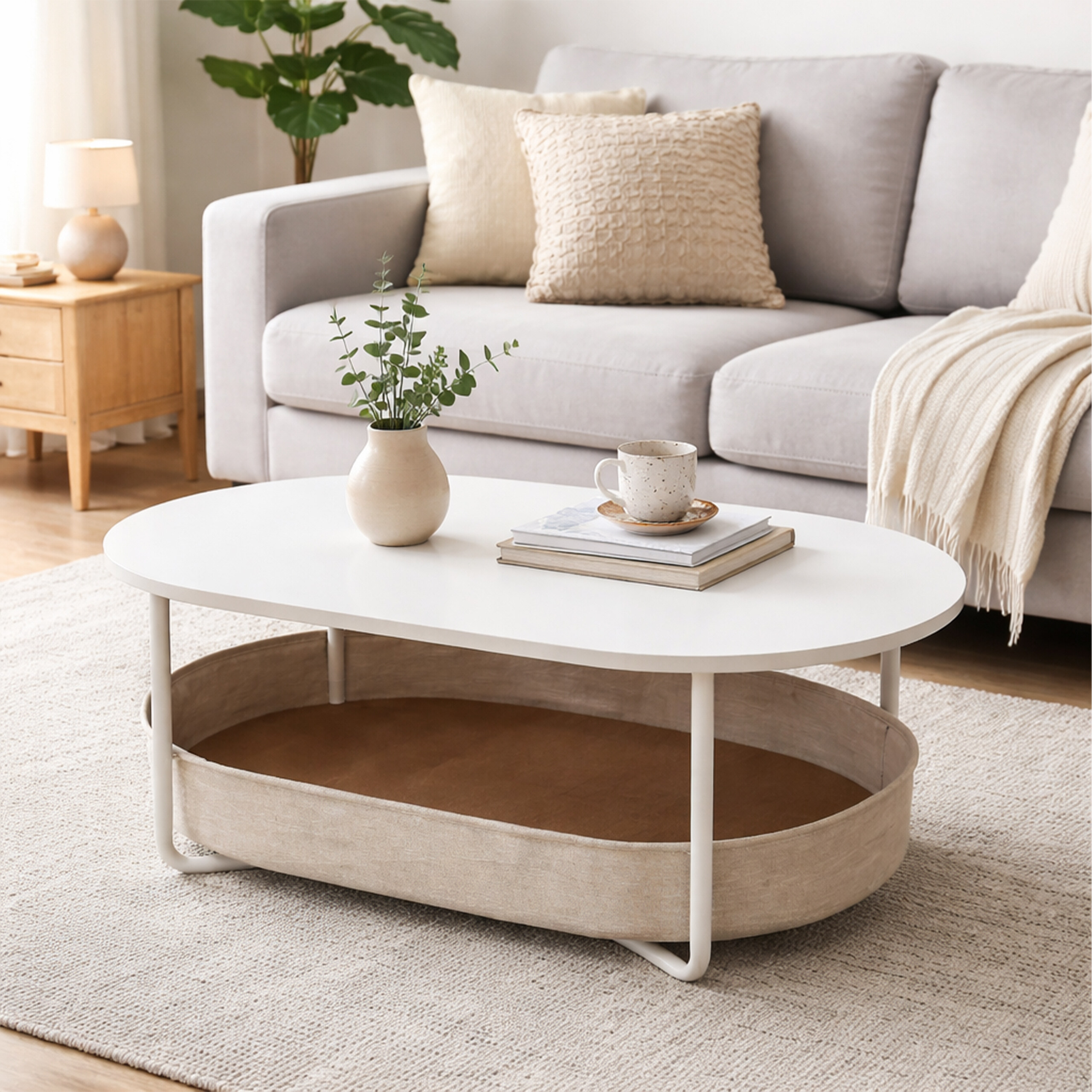 Ovaler Couchtisch mit Stauraum kaufen