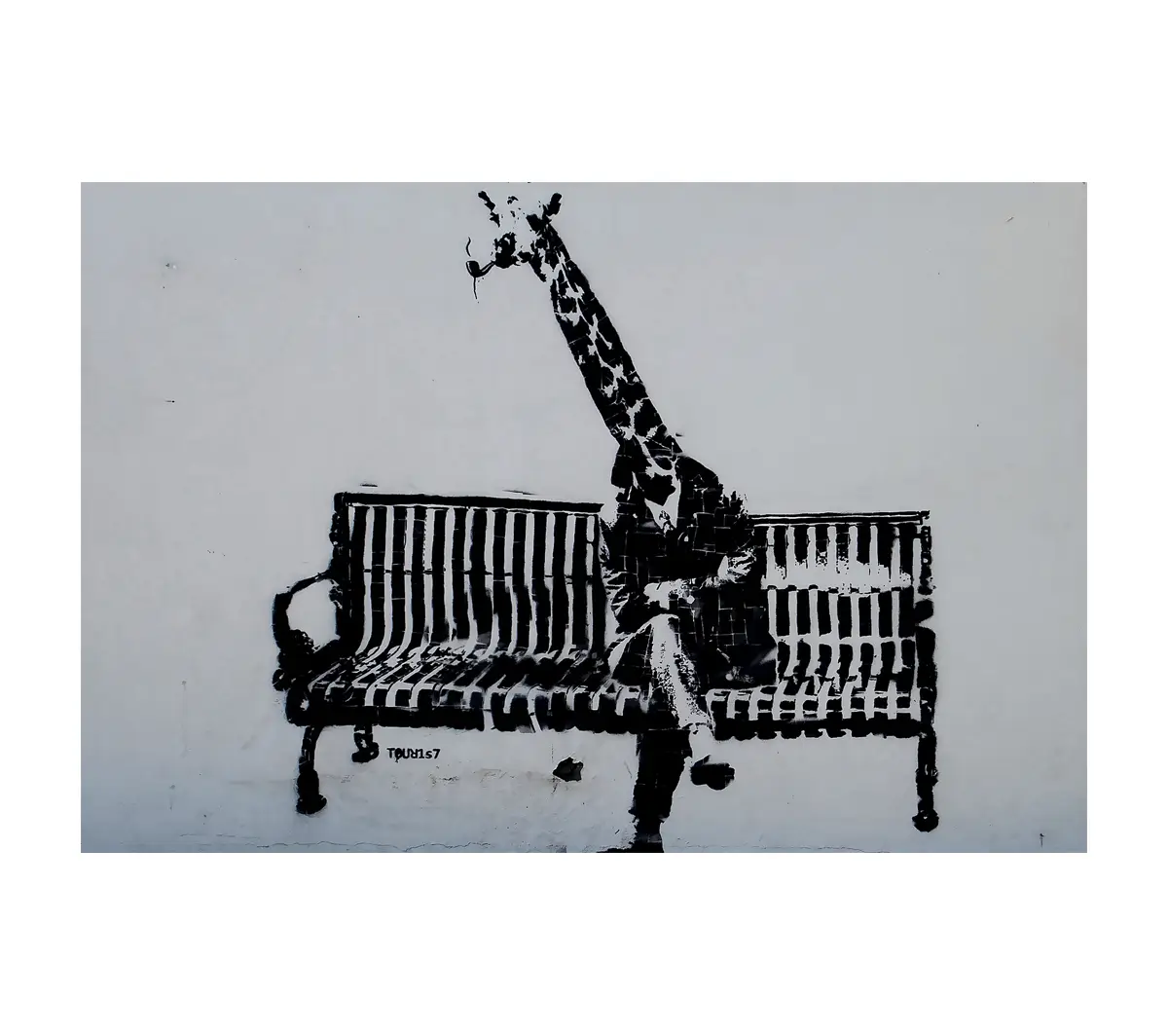 Leinwanddruck Giraffe Graffiti Einteilig