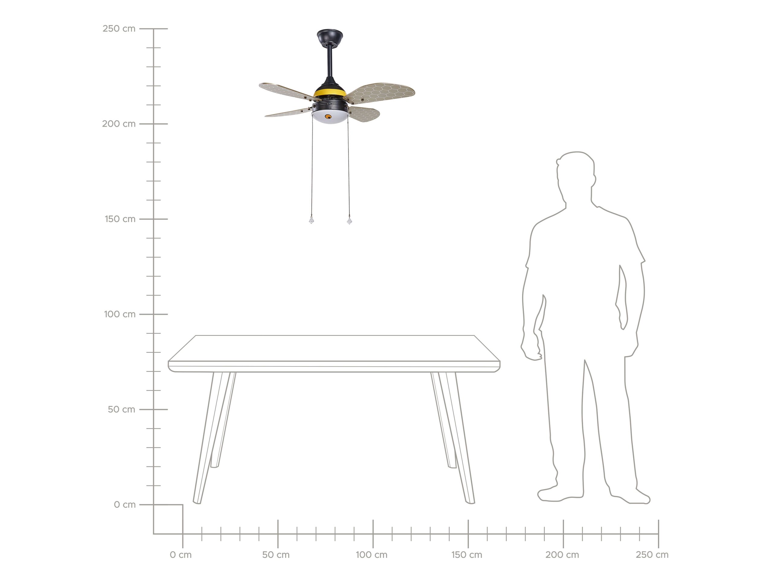 Ventilateurs de plafond blancs avec éclairage, 116cm Flush Mount Low