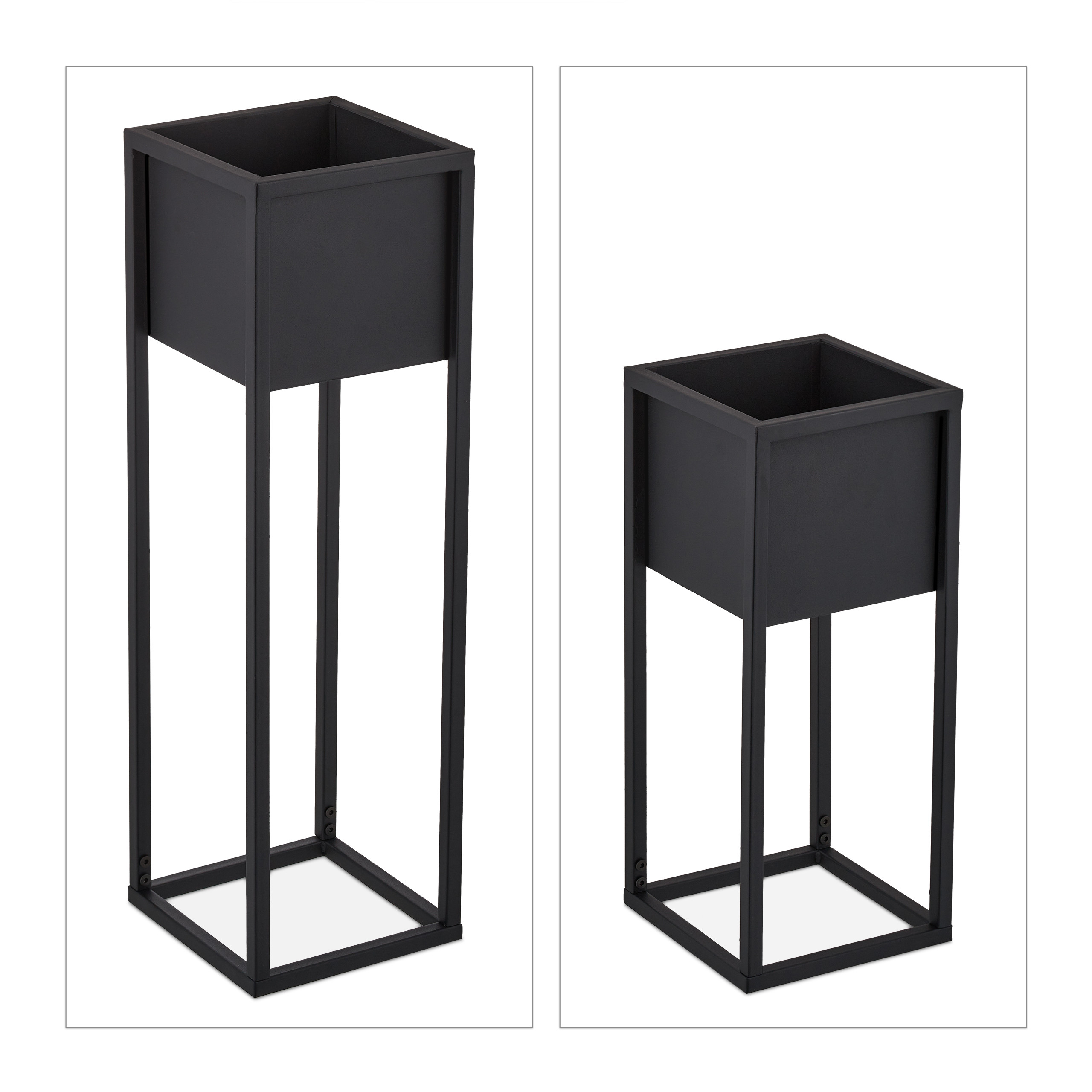 Metall Blumenständer 2er Set in Schwarz kaufen
