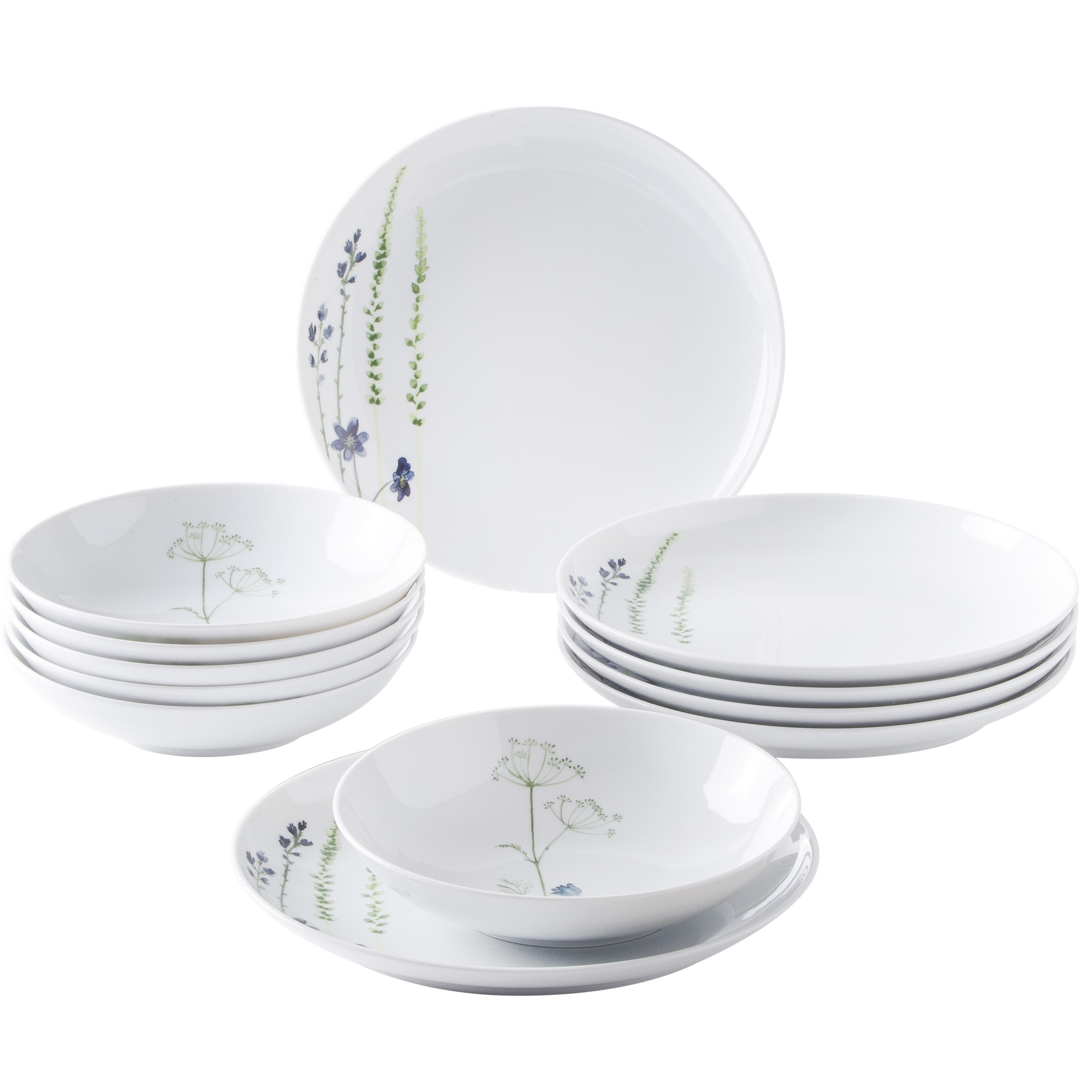 Tafelset Skog 8-teilig - Steingut Geschirr In Dunkelgrün Für 4 Personen