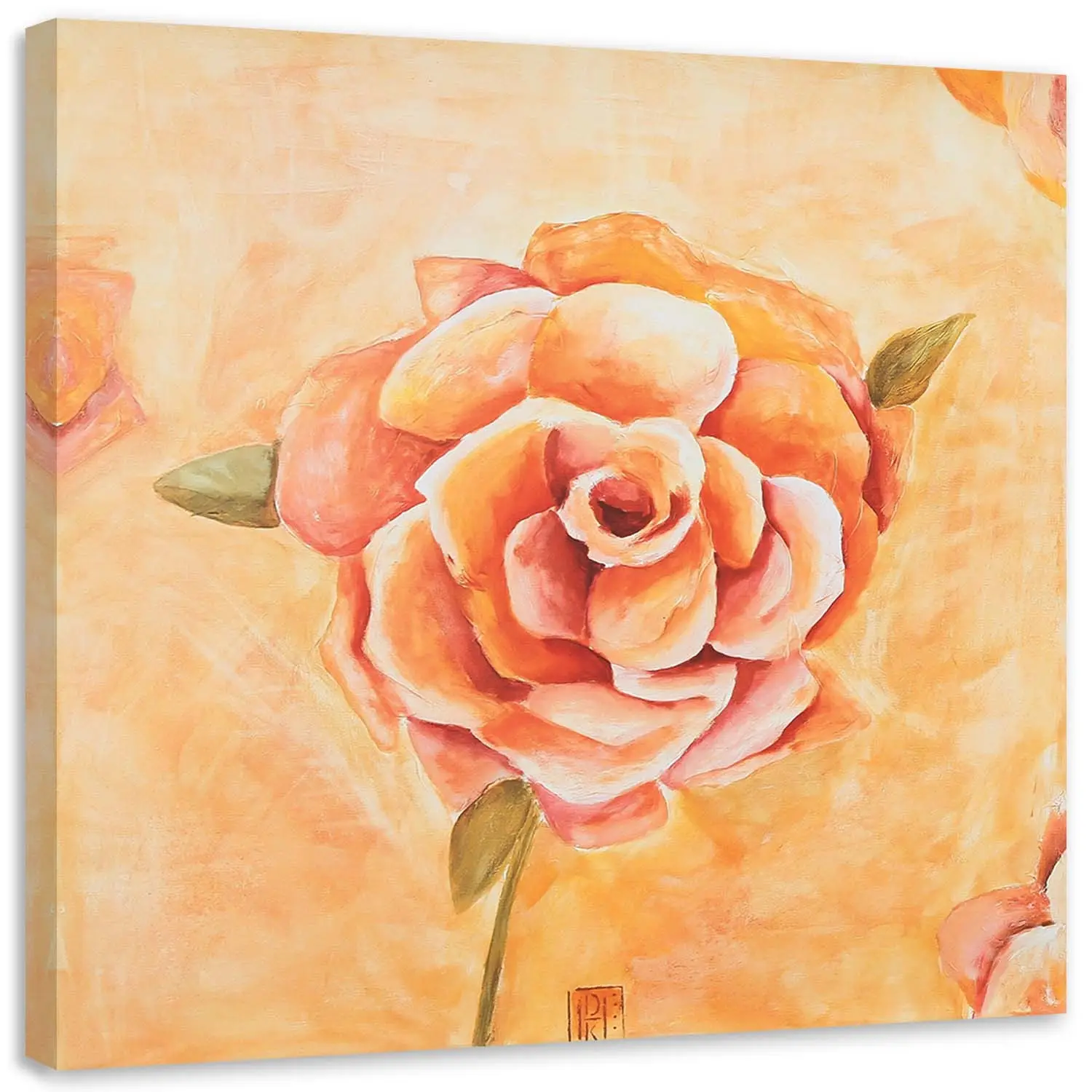 Bild auf leinwand Rose Blumen Orange